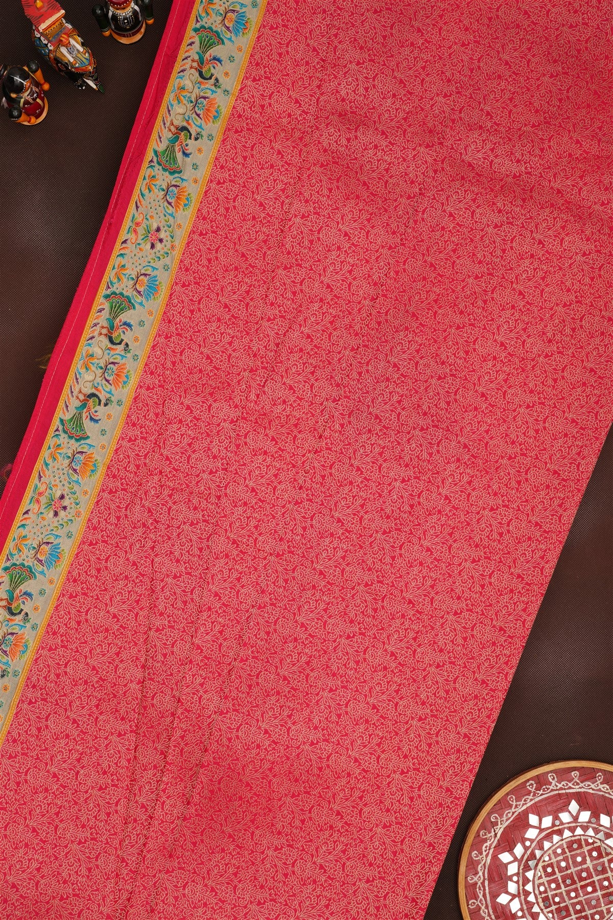 Banarasi Roman Silk Light Olive Green  Saree