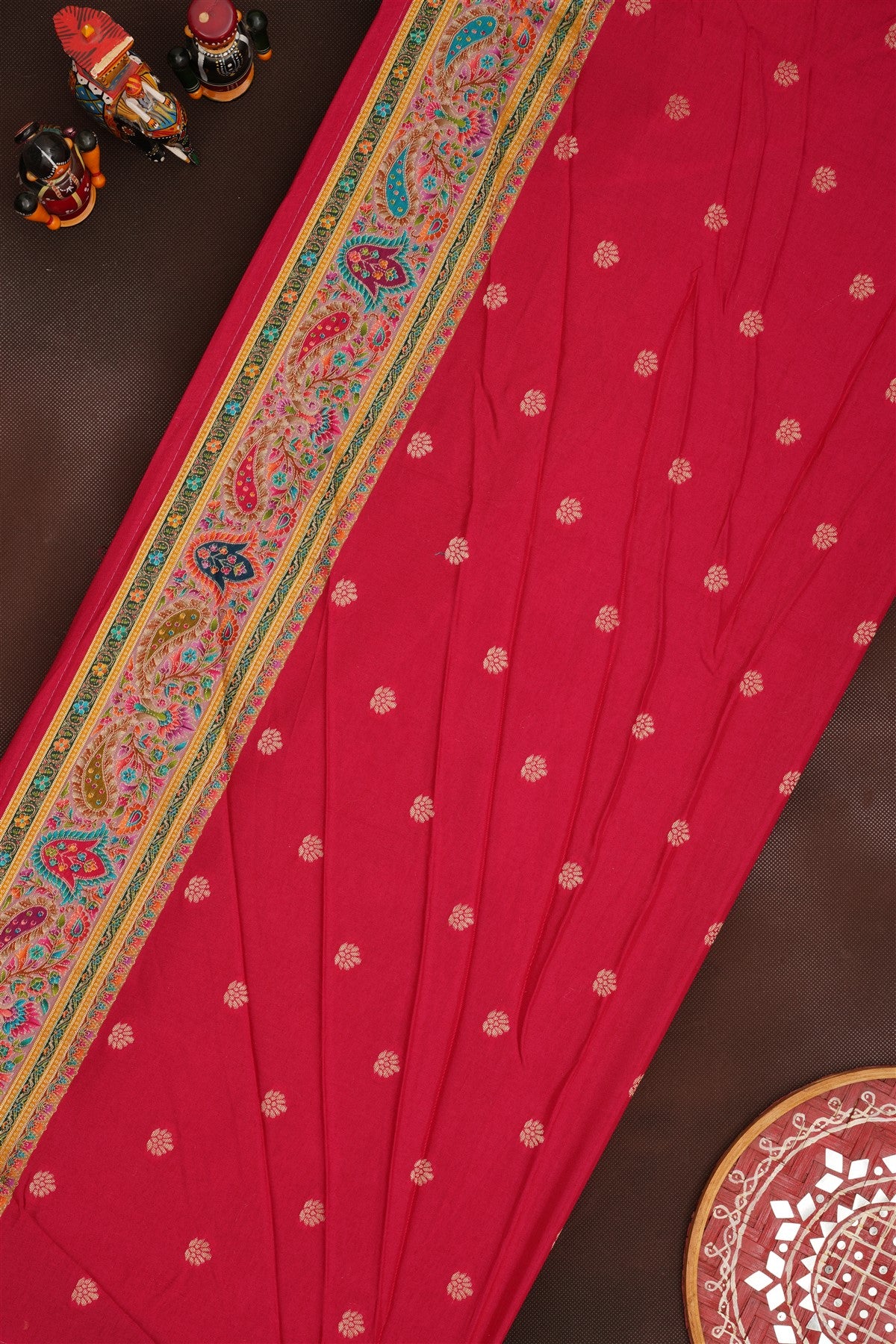 Banarasi Roman Silk Dusty Pink  Saree