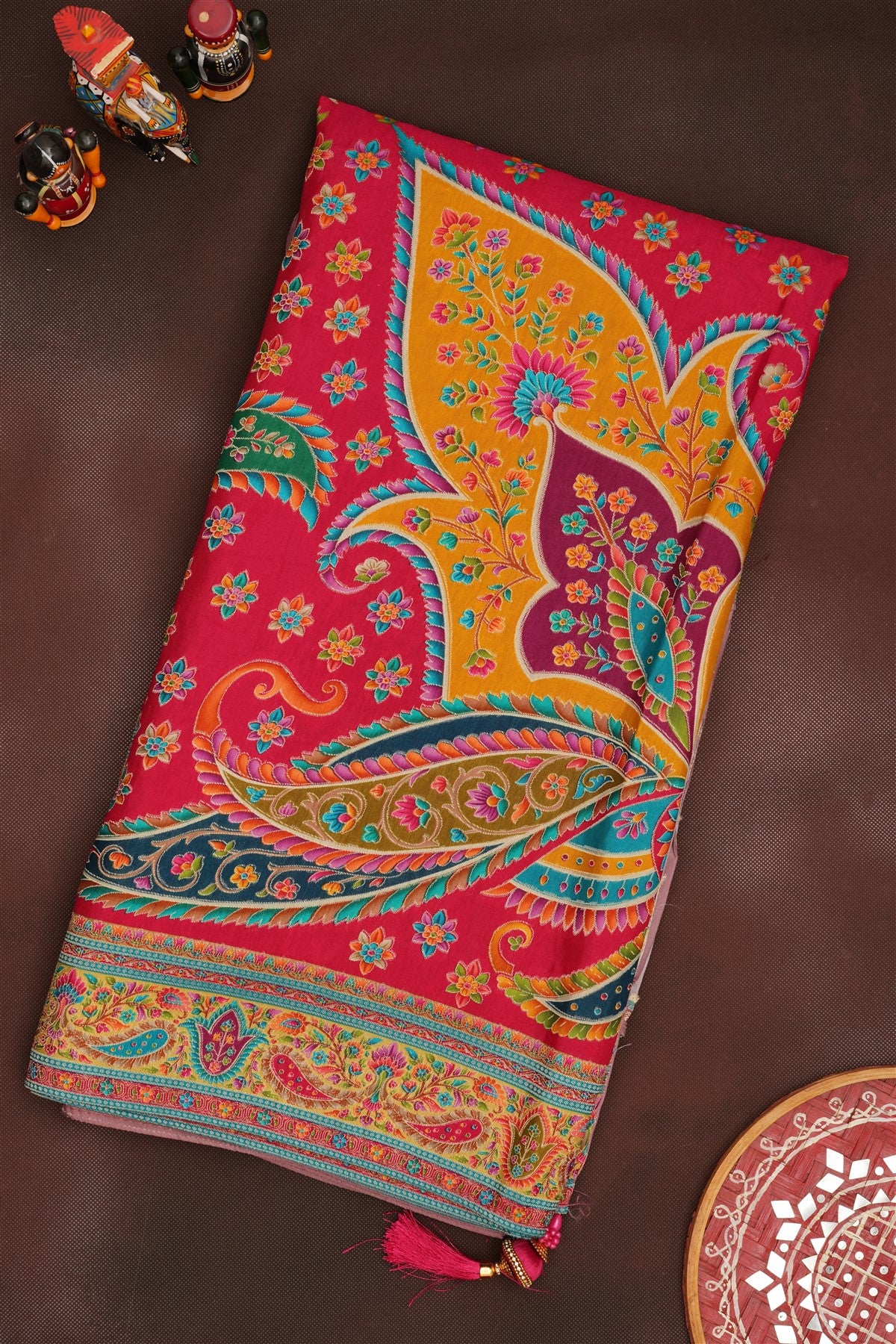 Banarasi Roman Silk Dusty Pink  Saree
