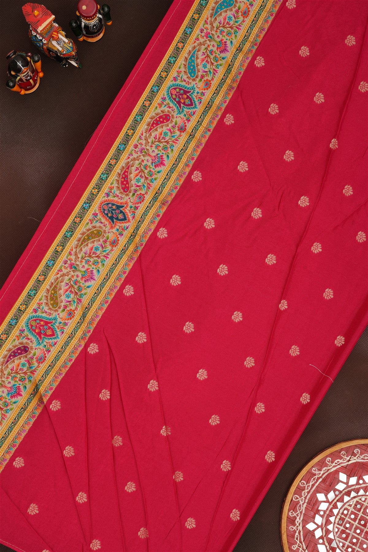 Banarasi Roman Silk Light Olive Green  Saree