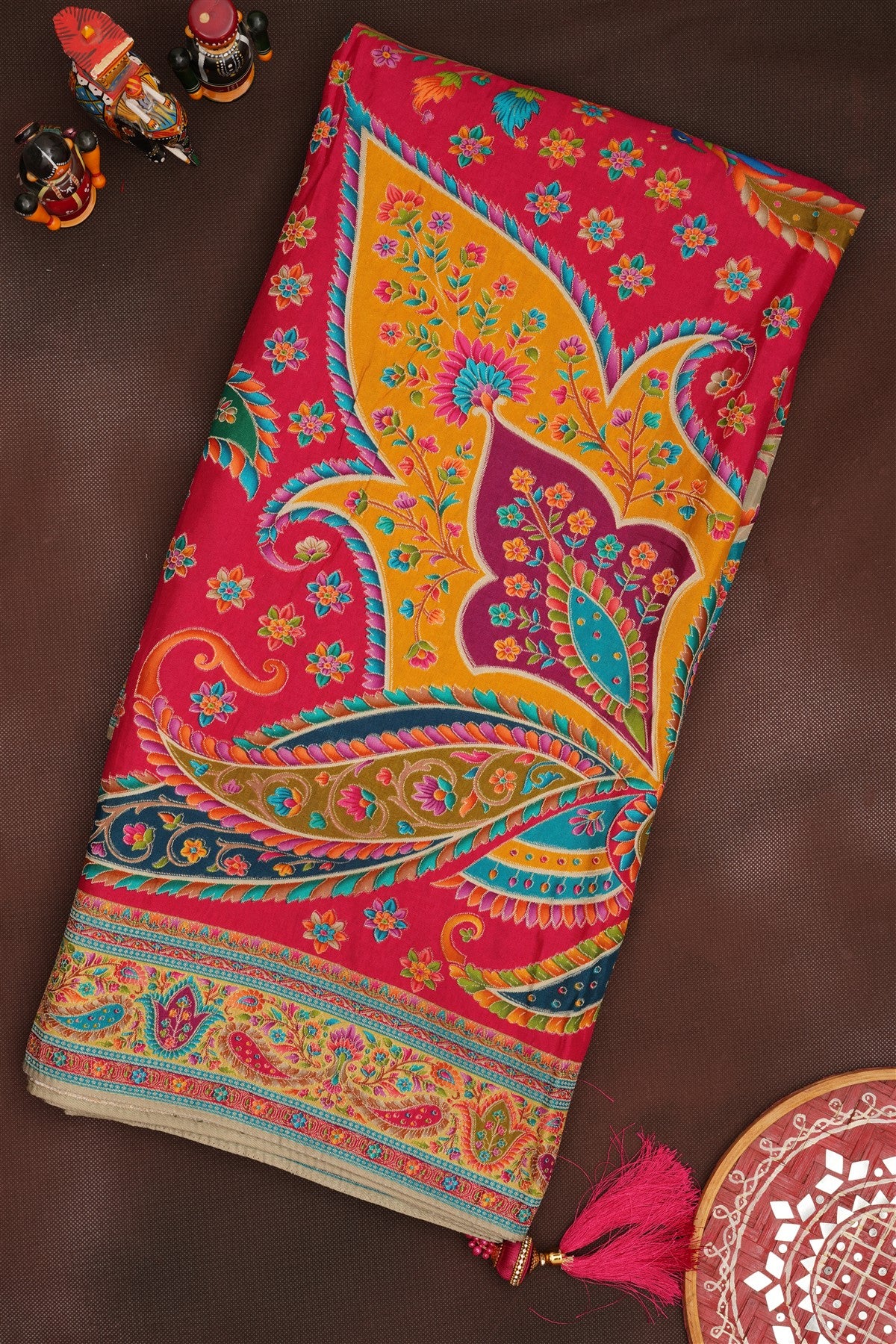 Banarasi Roman Silk Light Olive Green  Saree