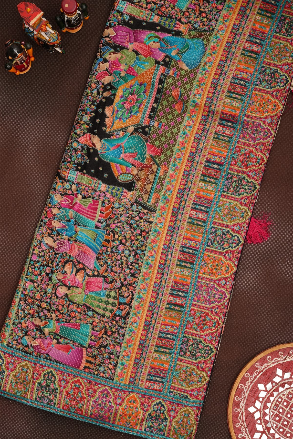 Banarasi Roman Silk Black  Saree