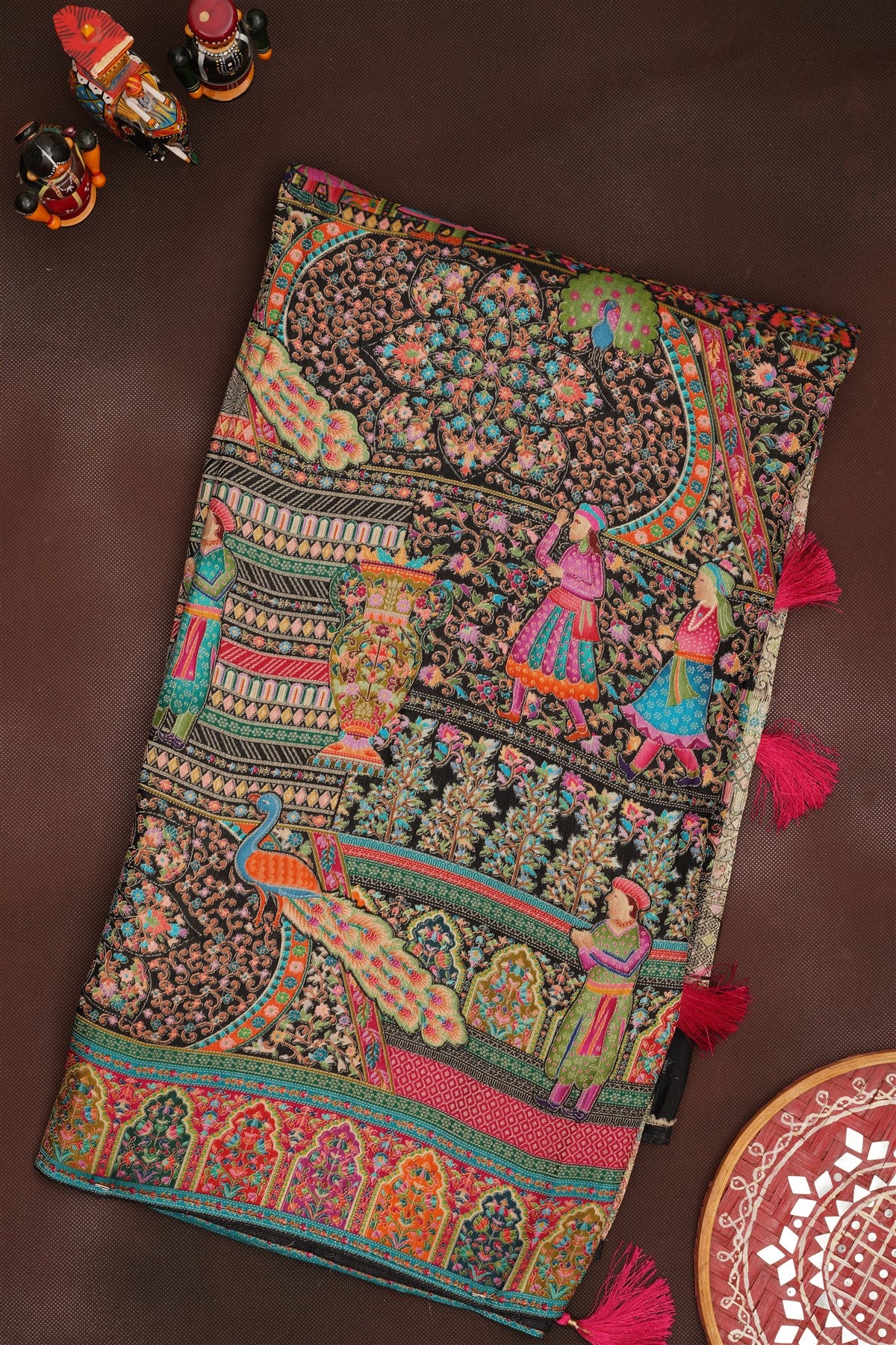Banarasi Roman Silk Black  Saree