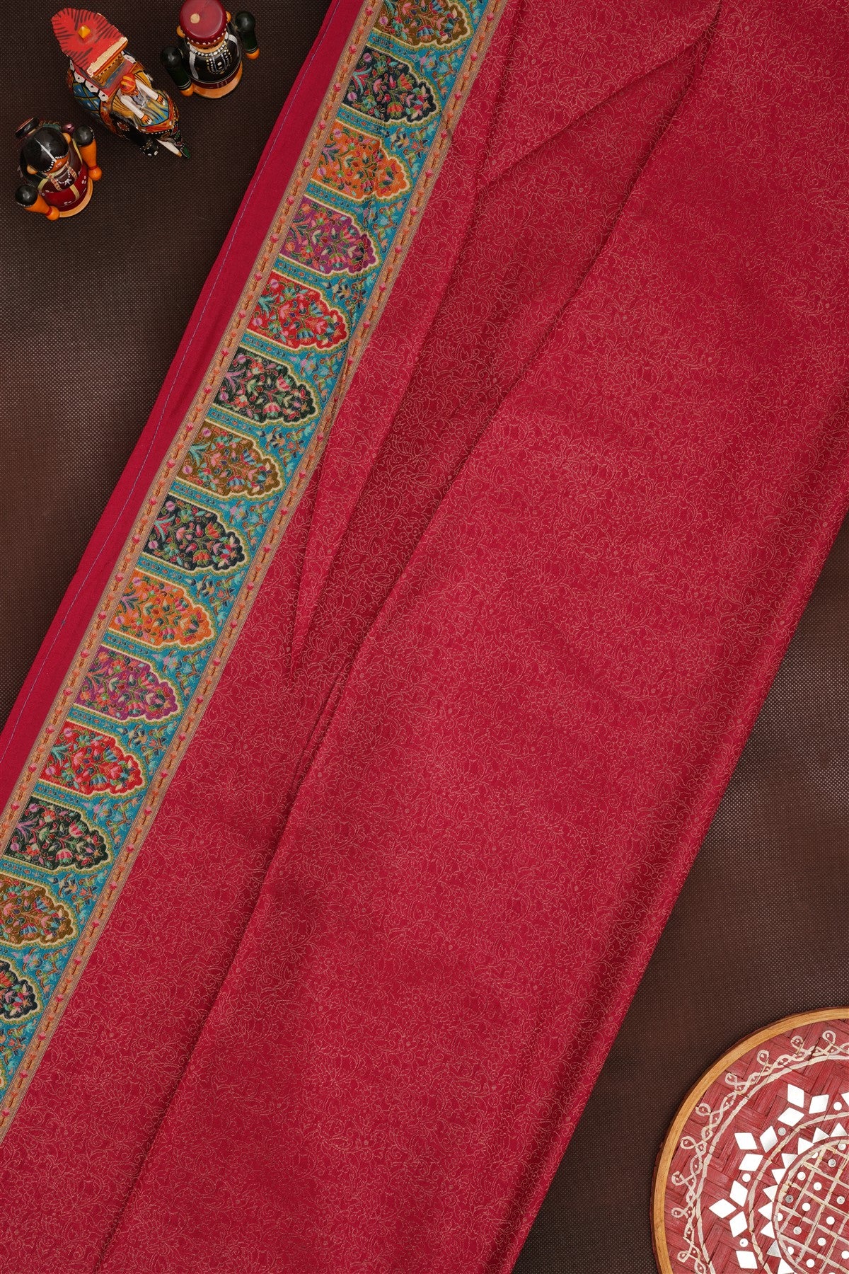 Banarasi Roman Silk Teal  Saree