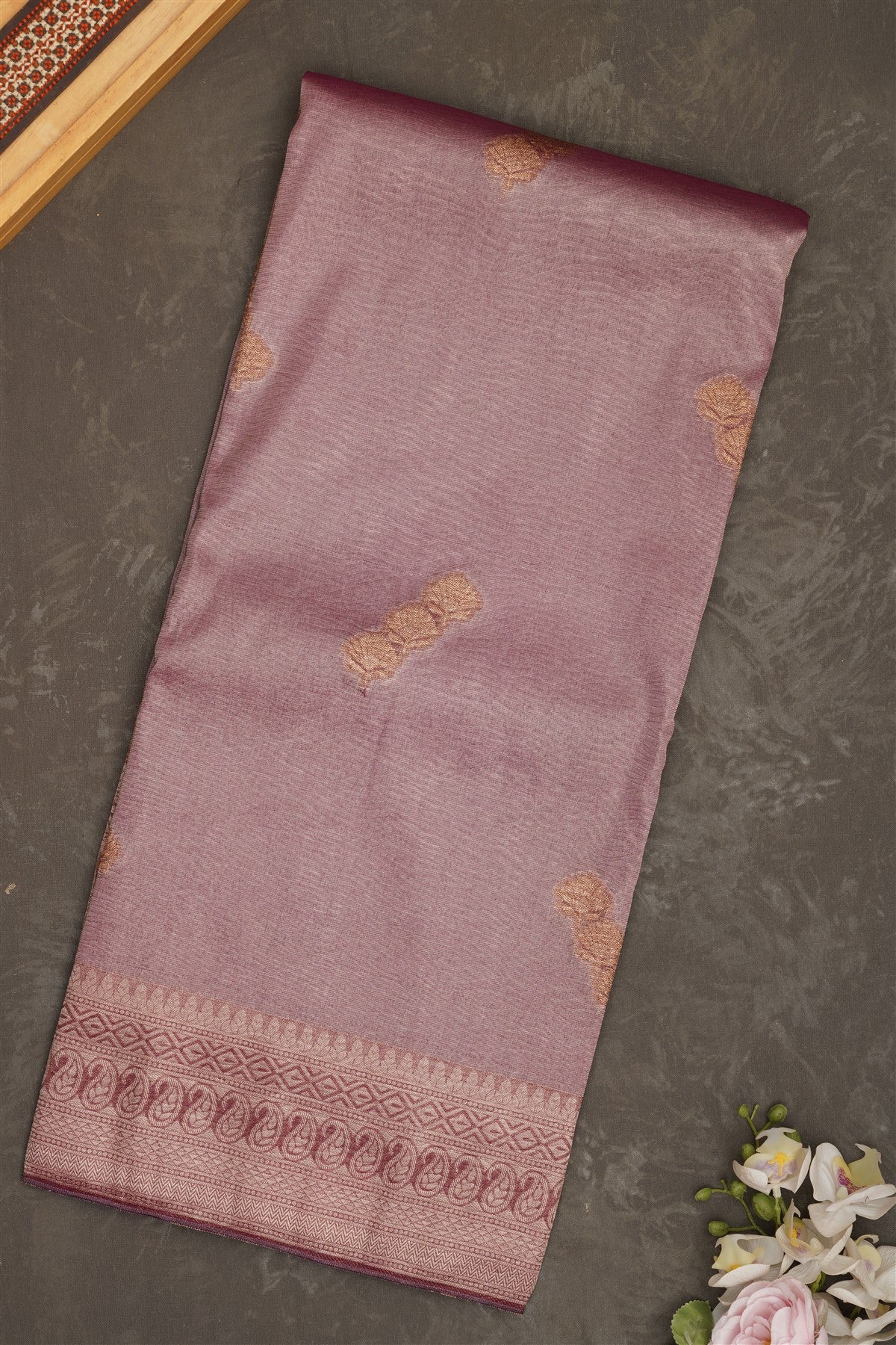 Banarasi Tissue Silk Dark Purple Saree