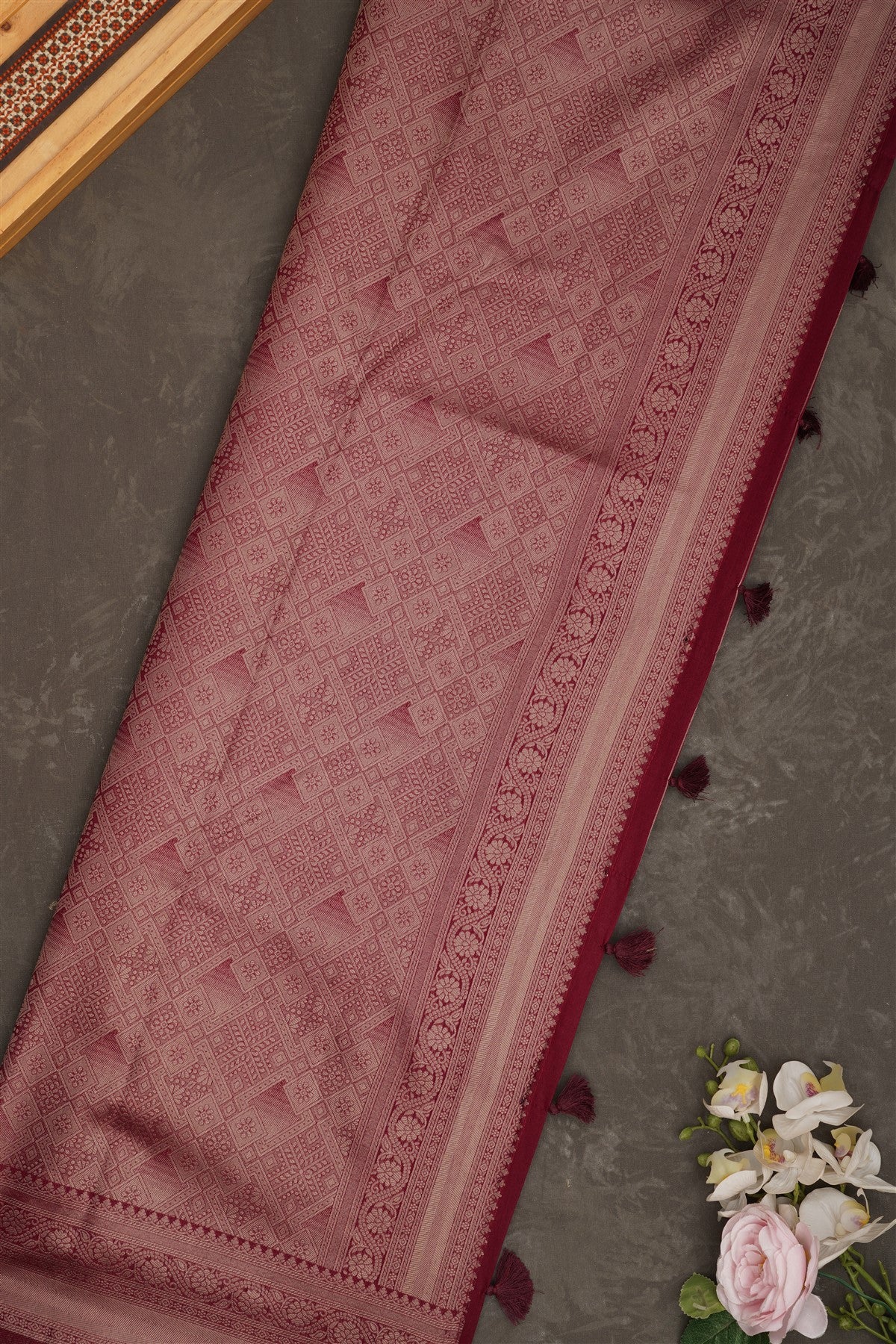 Banarasi Tissue Paithani Dark Purple Saree