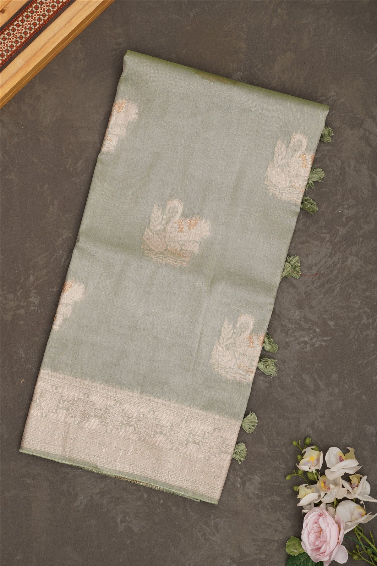 Banarasi Tissue Silk Light Sea Green Saree