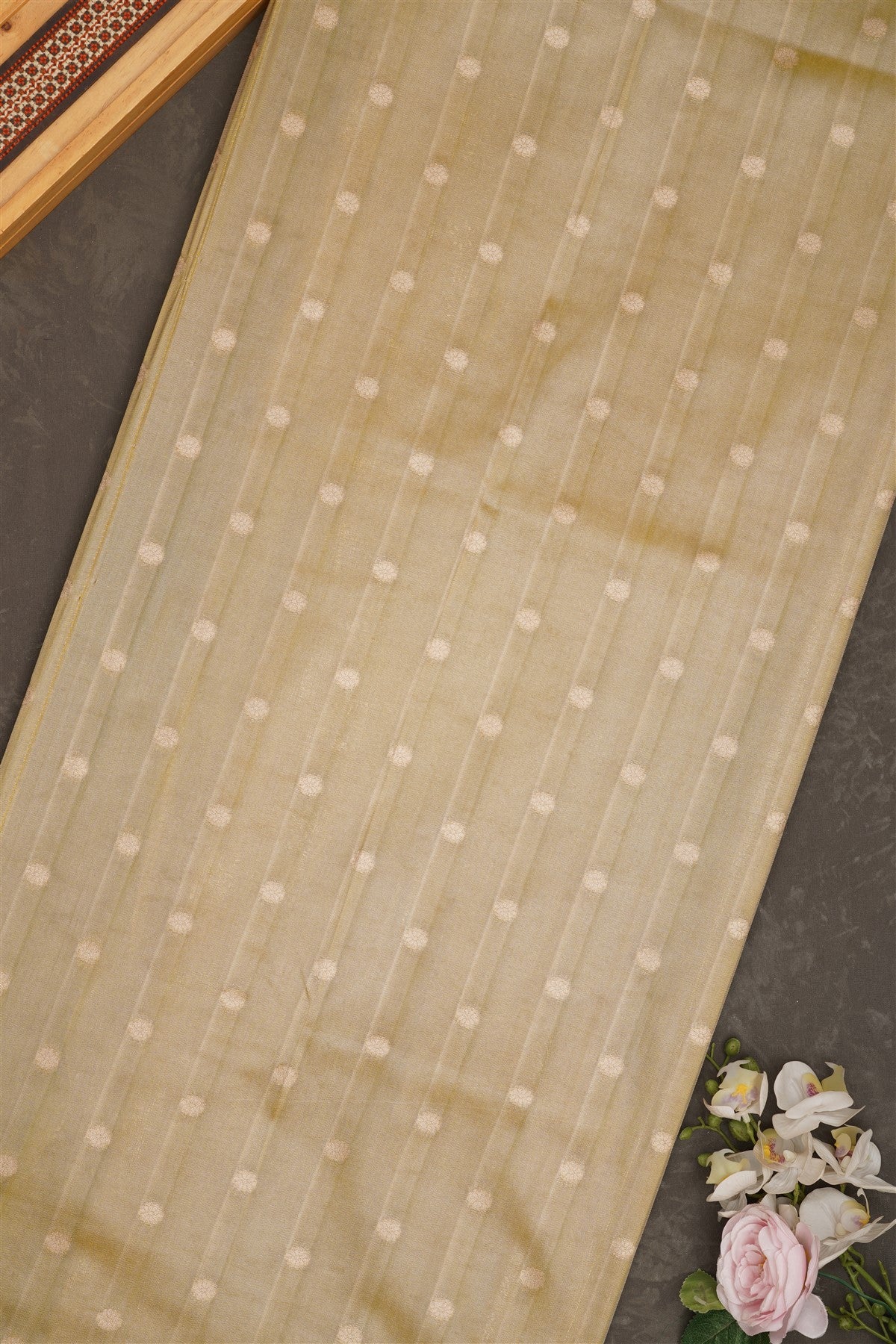 Banarasi Tissue Silk Olive Green Saree