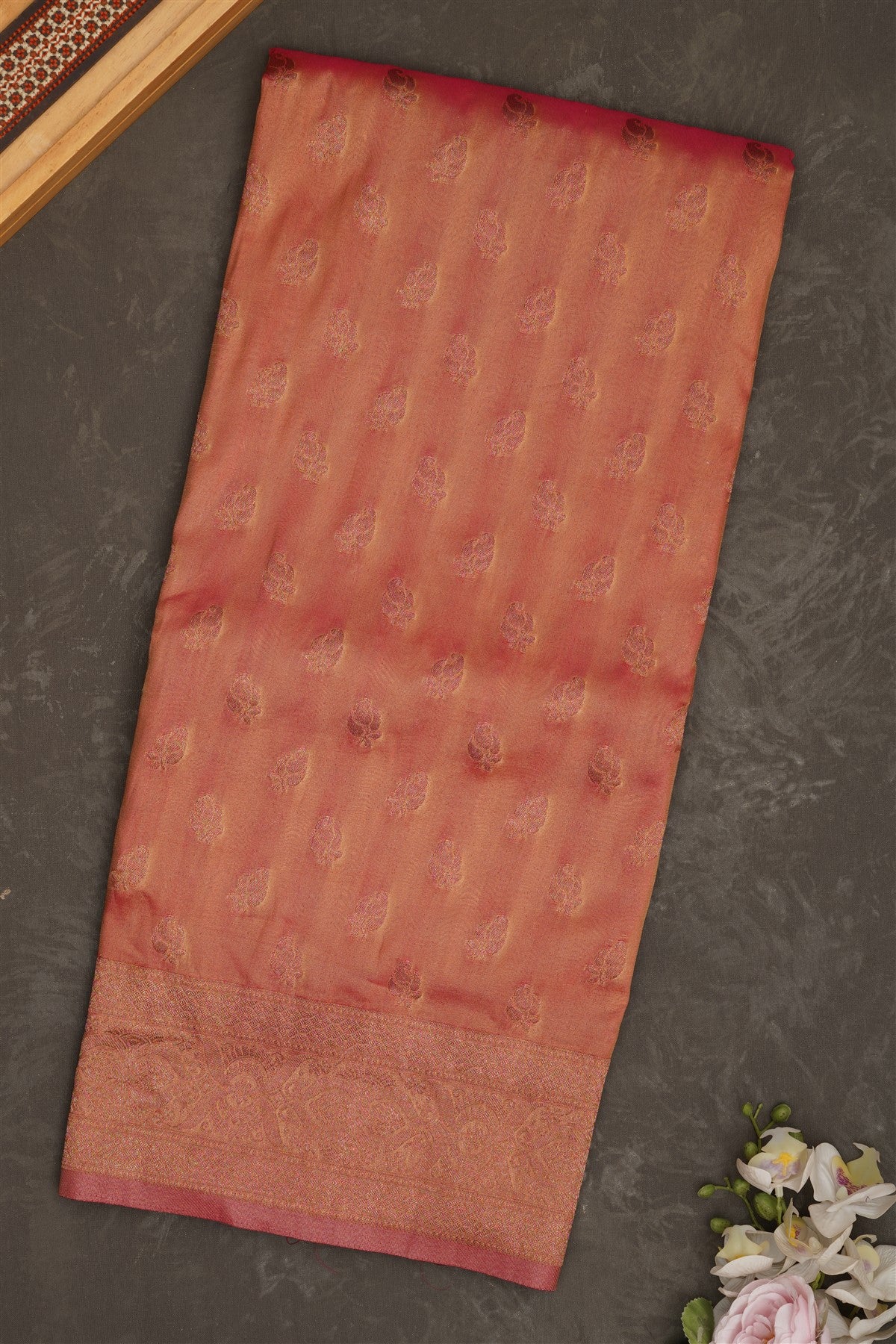 Banarasi Tissue Silk Dark Magenta Saree