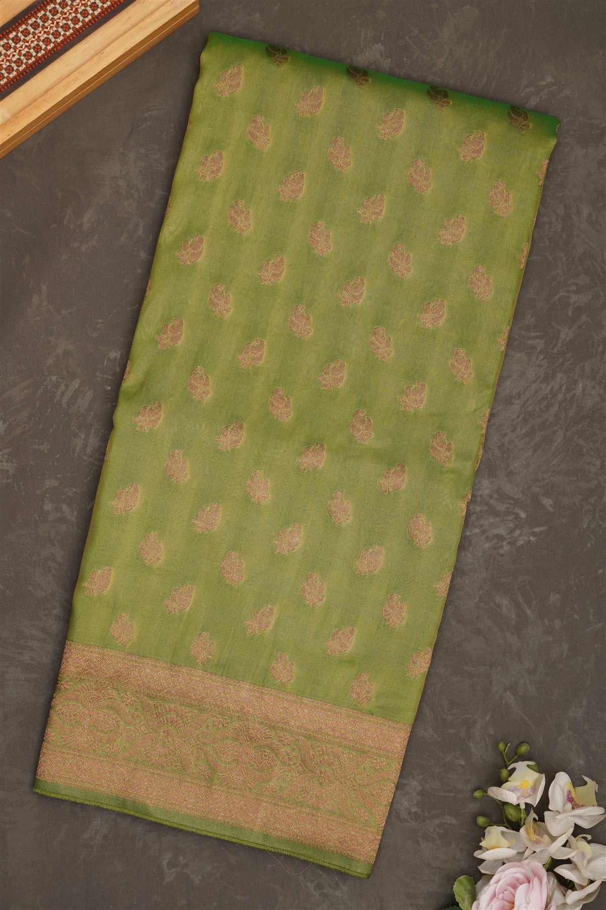 Banarasi Tissue Silk Green Saree