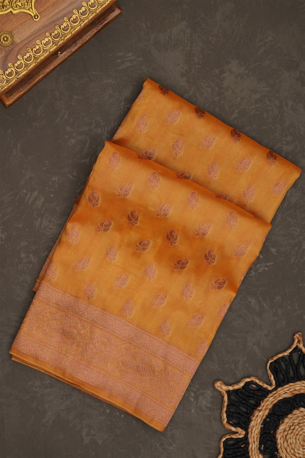 Banarasi Tissue Silk Mustard Saree