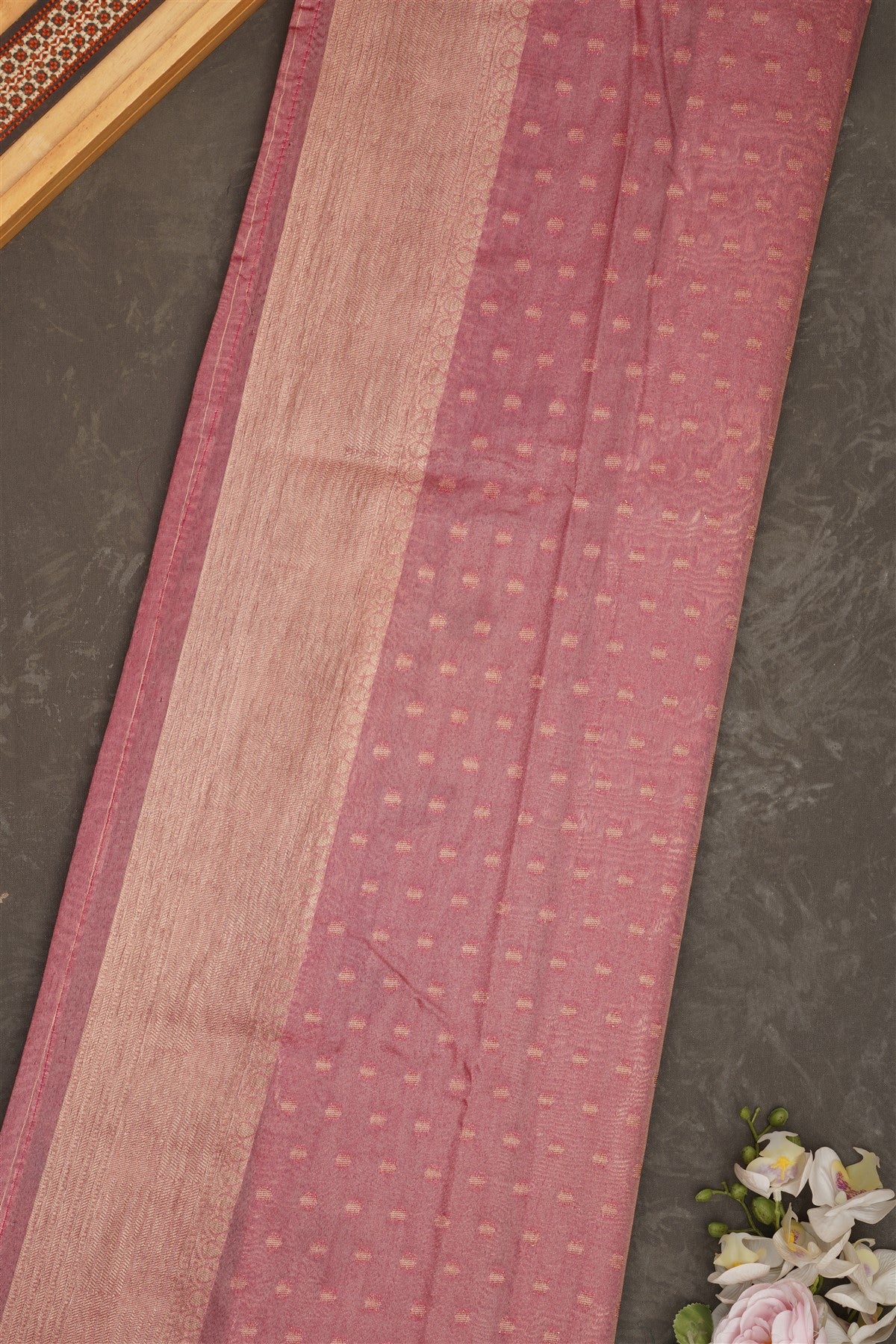 Banarasi Tissue Silk Dark Pink Saree