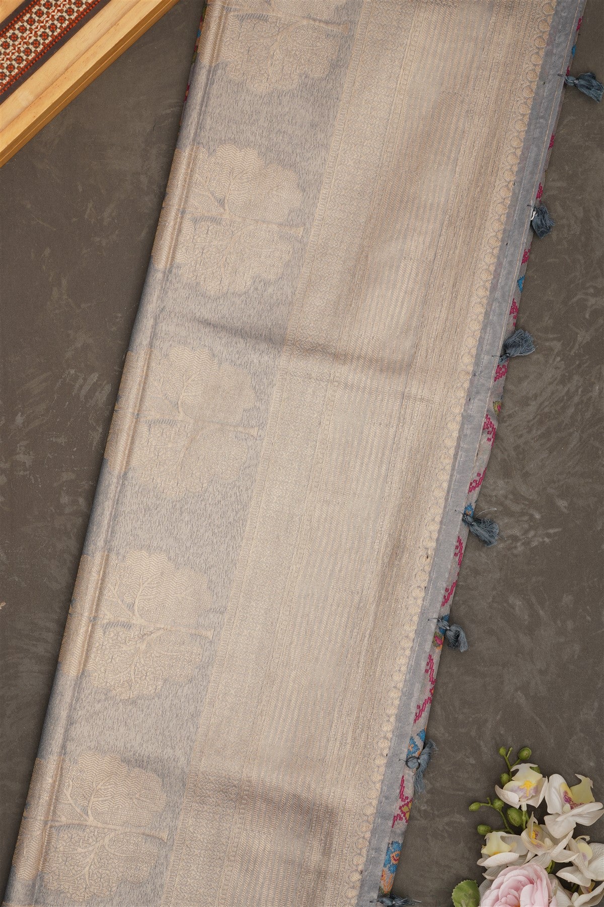 Banarasi Tissue Silk Light Blue Saree