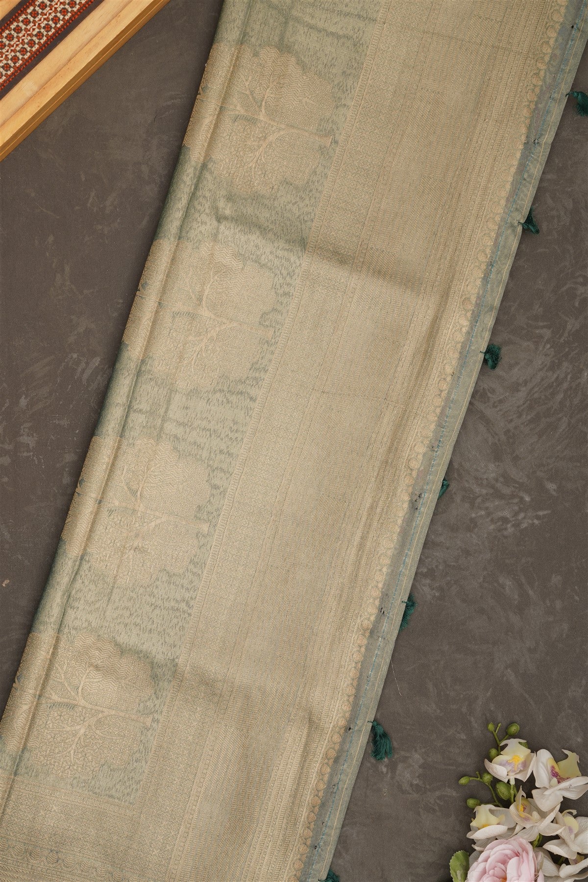Banarasi Tissue Silk Light Cream Saree