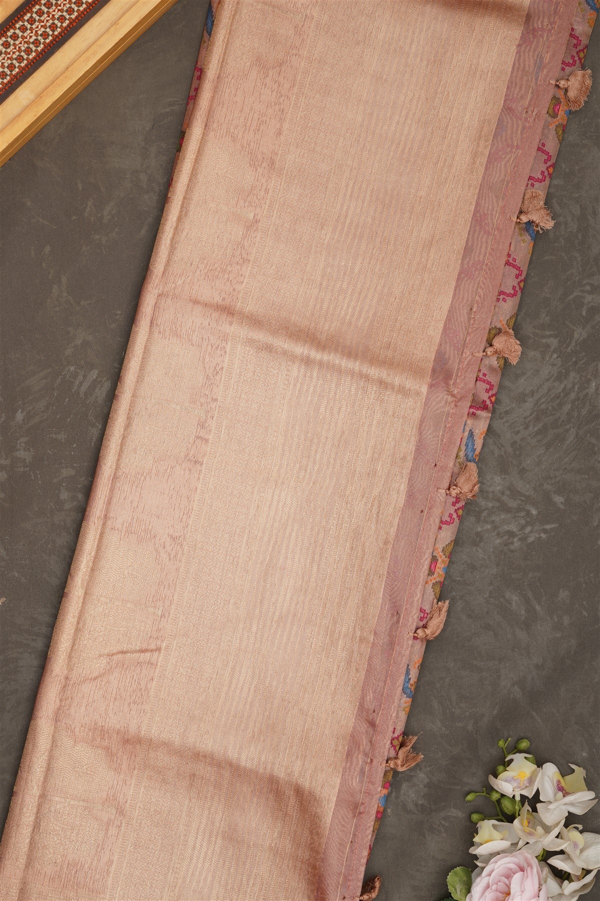 Banarasi Tissue Silk Light Peach Saree
