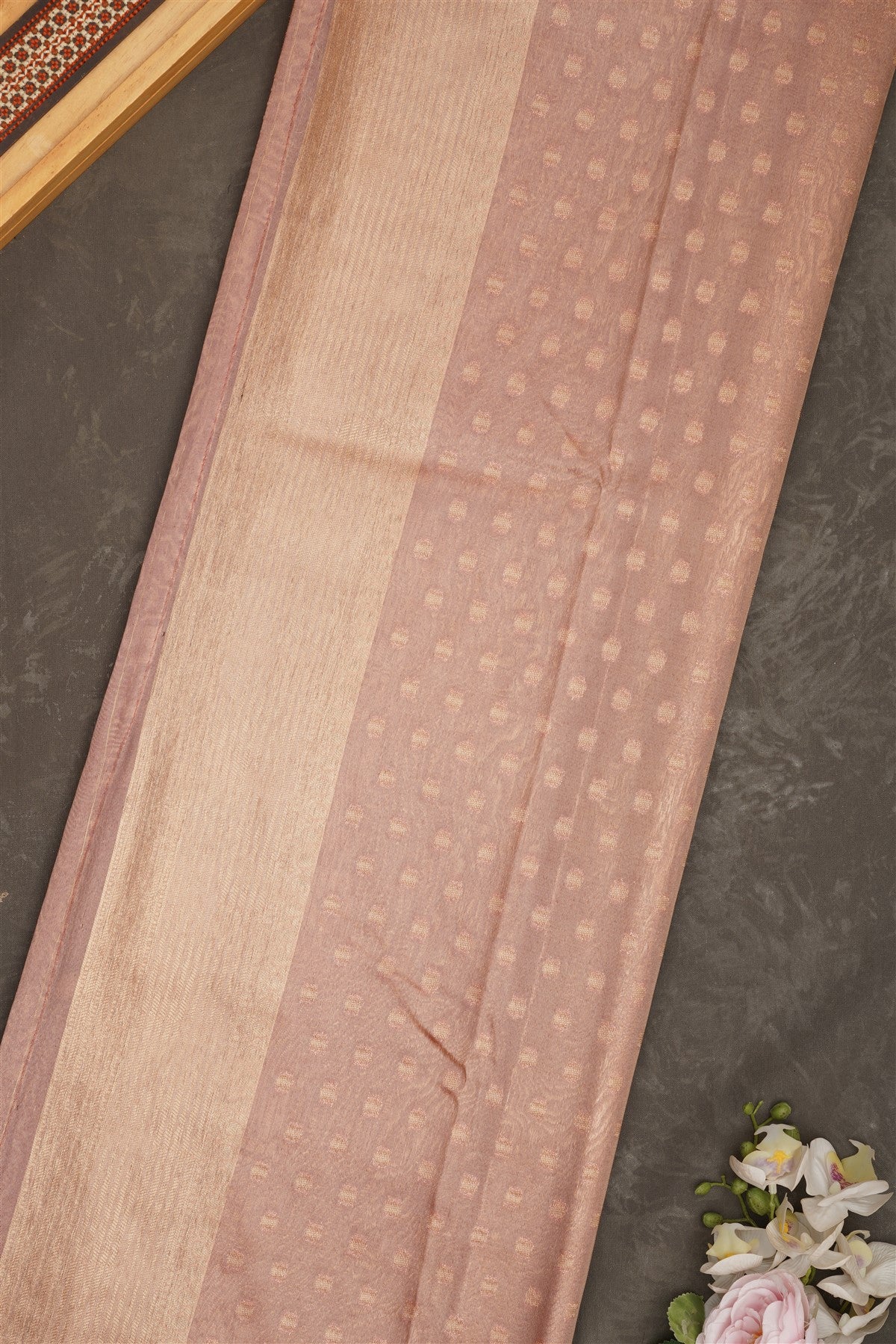 Banarasi Tissue Silk Light Peach Saree