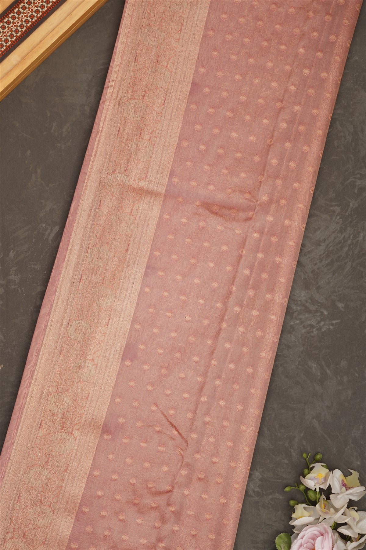 Banarasi Tissue Silk Peach Saree