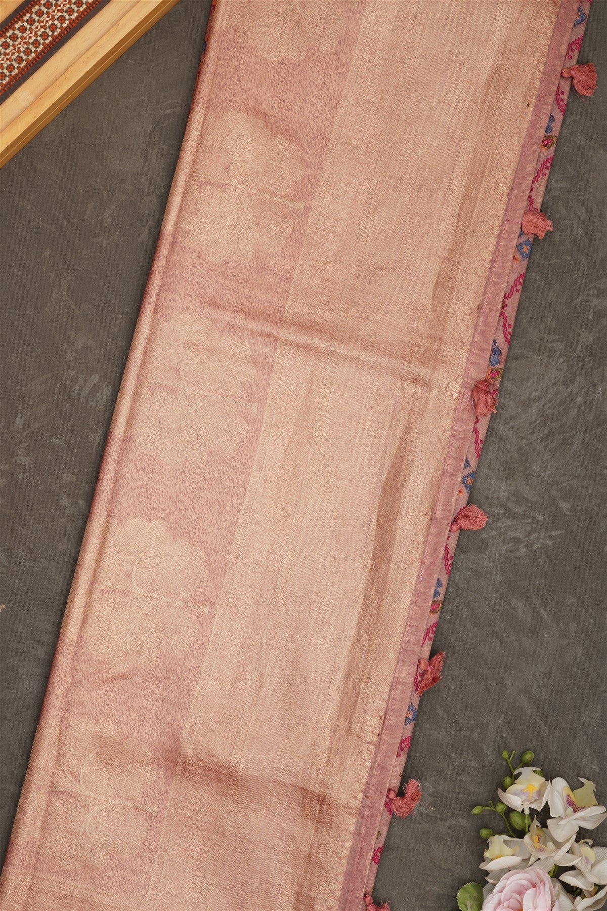 Banarasi Tissue Silk Peach Saree