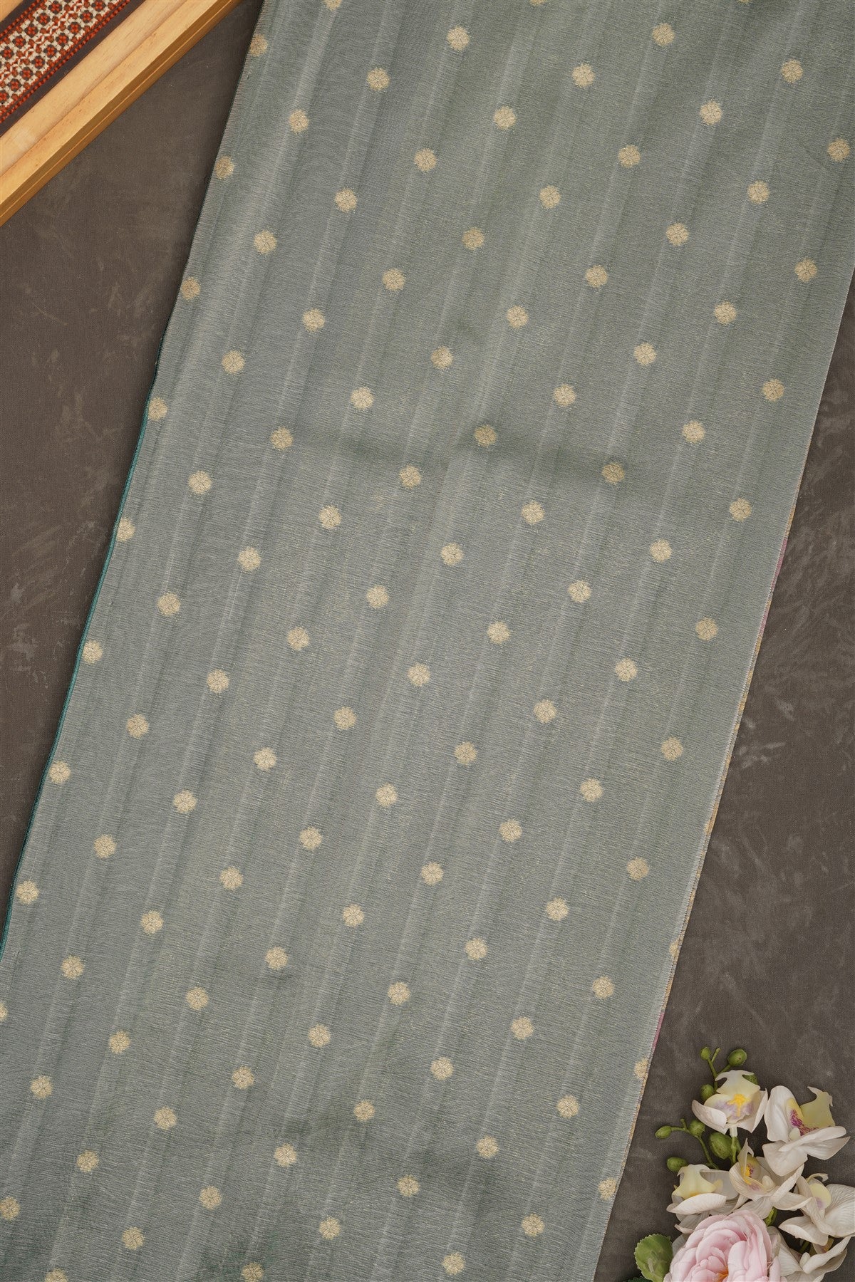 Banarasi Tissue Silk Dark Sea Green Saree
