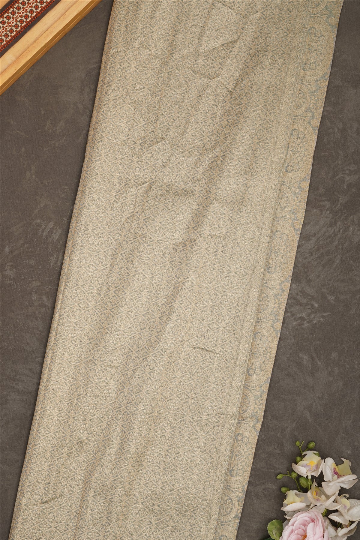 Banarasi Tissue Silk Dark Sea Green Saree