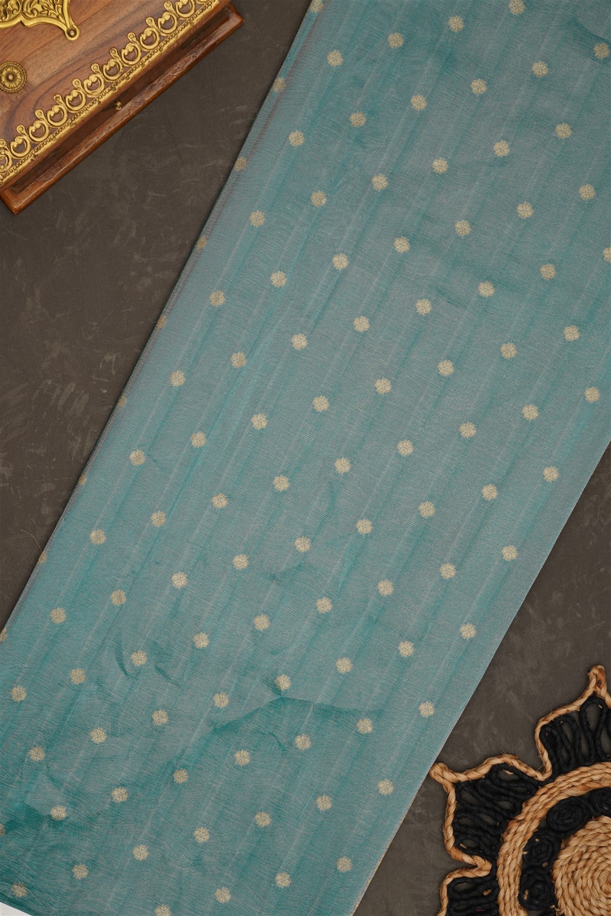 Banarasi Tissue Silk Teal Saree