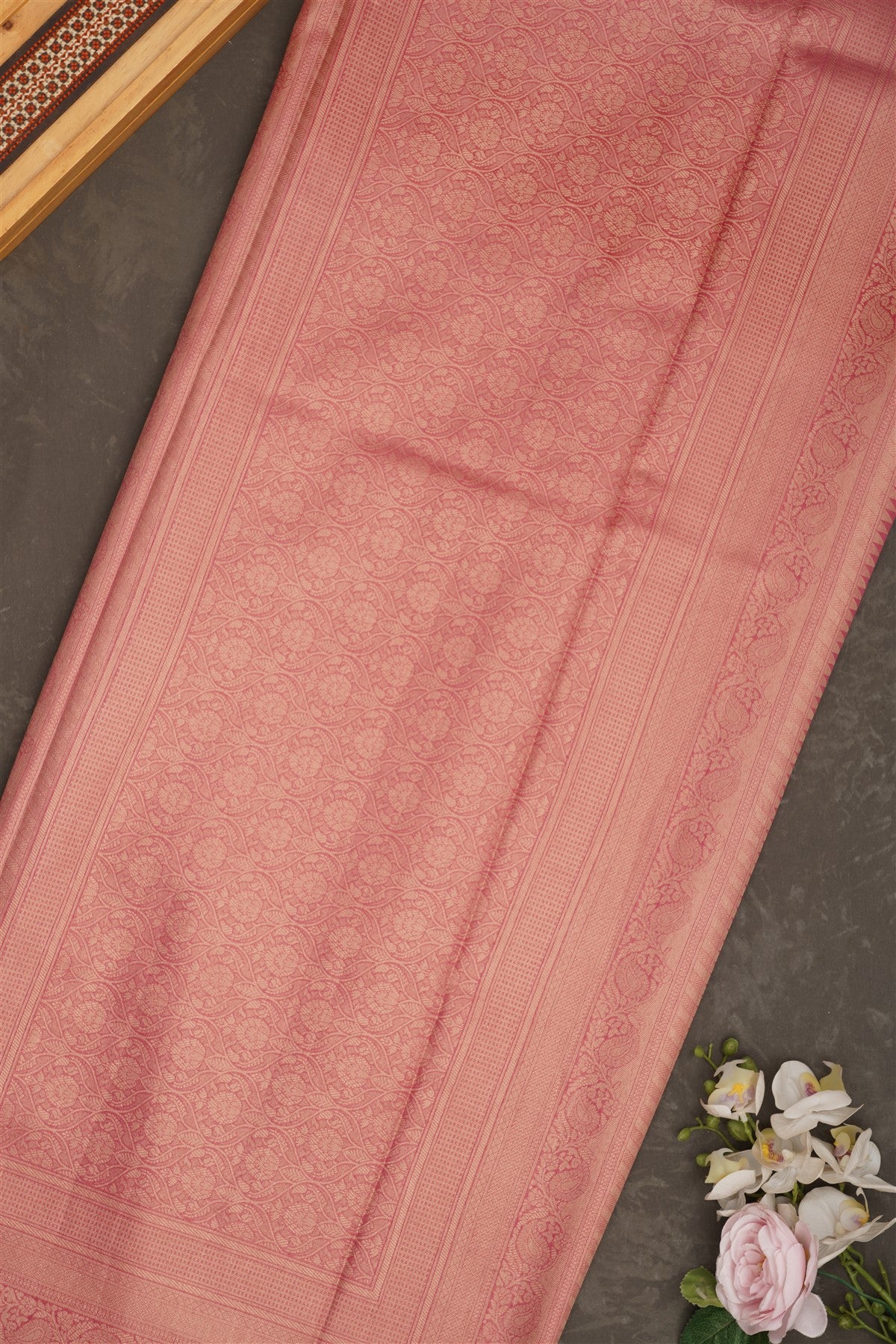 Banarasi Tissue Silk Dusty Pink Saree