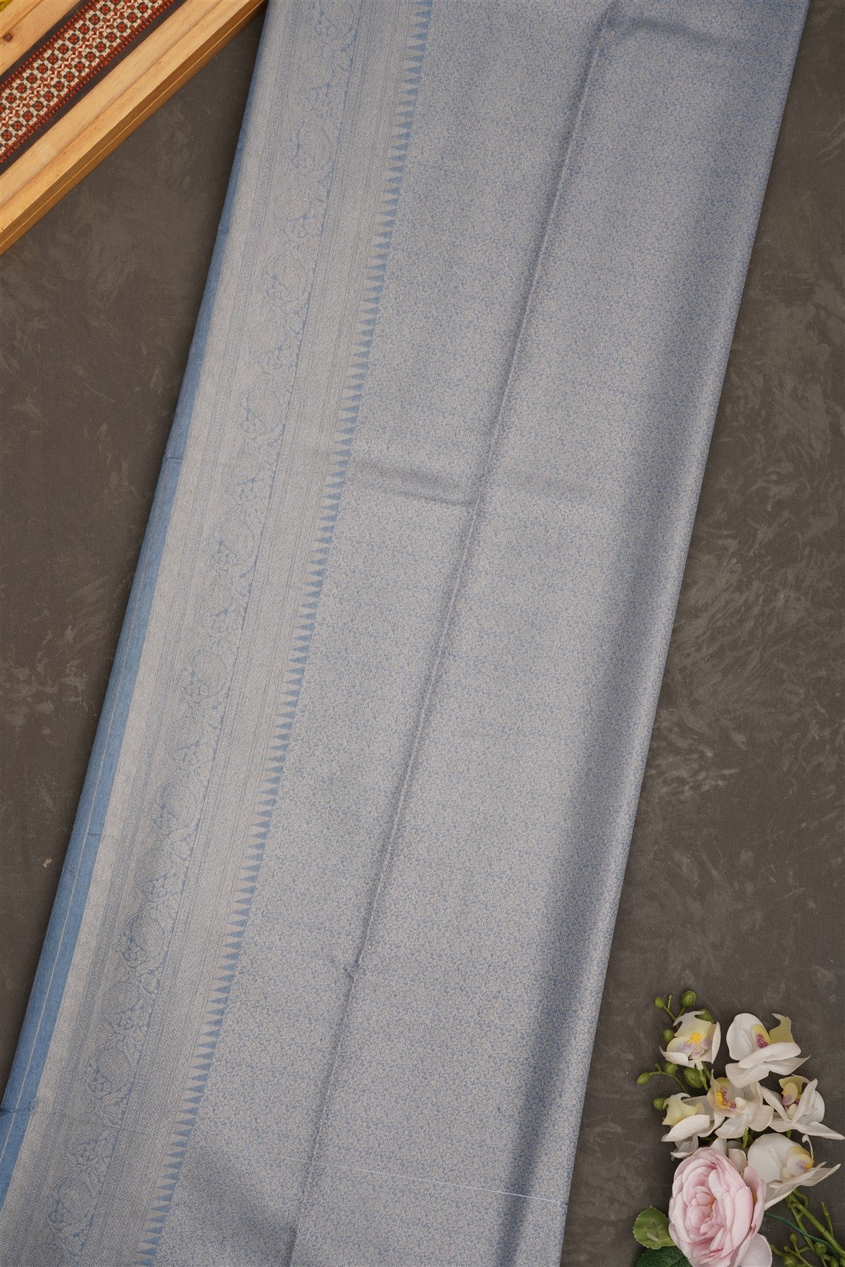 Banarasi Tissue Silk Light Blue Saree