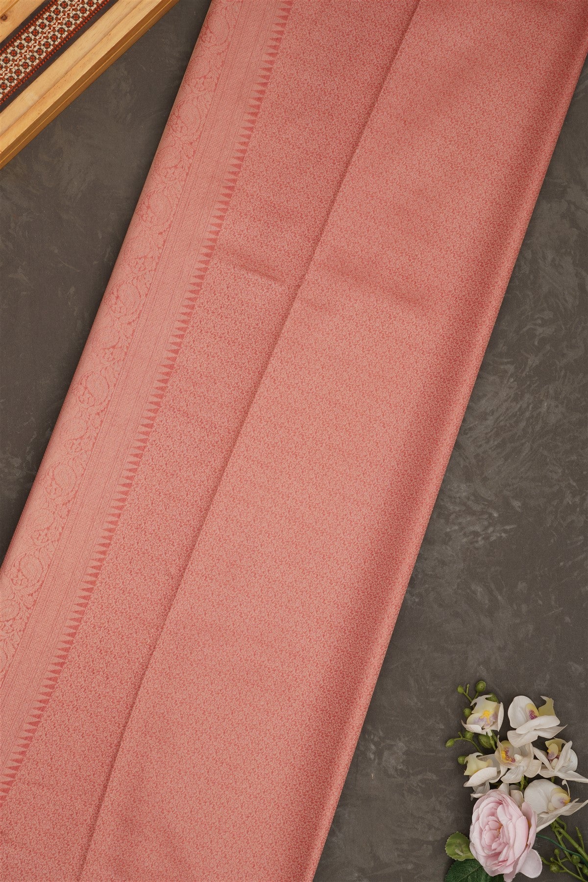 Banarasi Tissue Silk Rust Saree