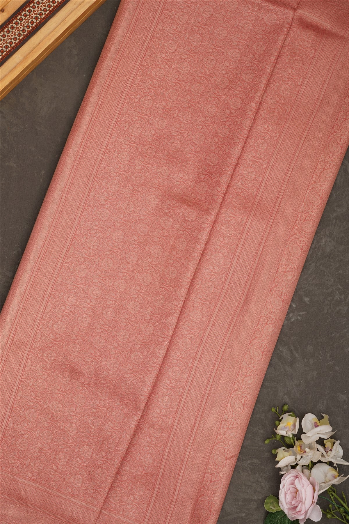 Banarasi Tissue Silk Rust Saree