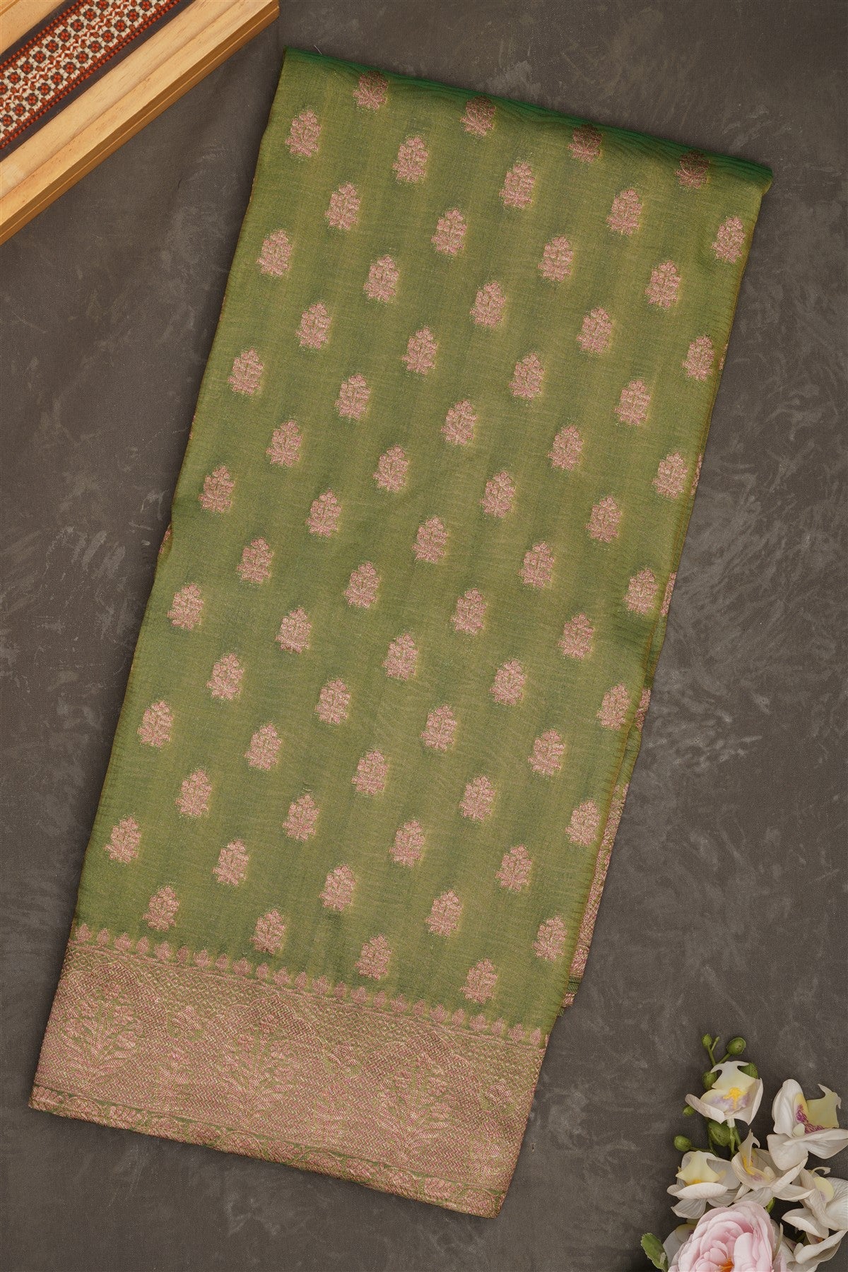 Banarasi Tissue Silk Green Saree