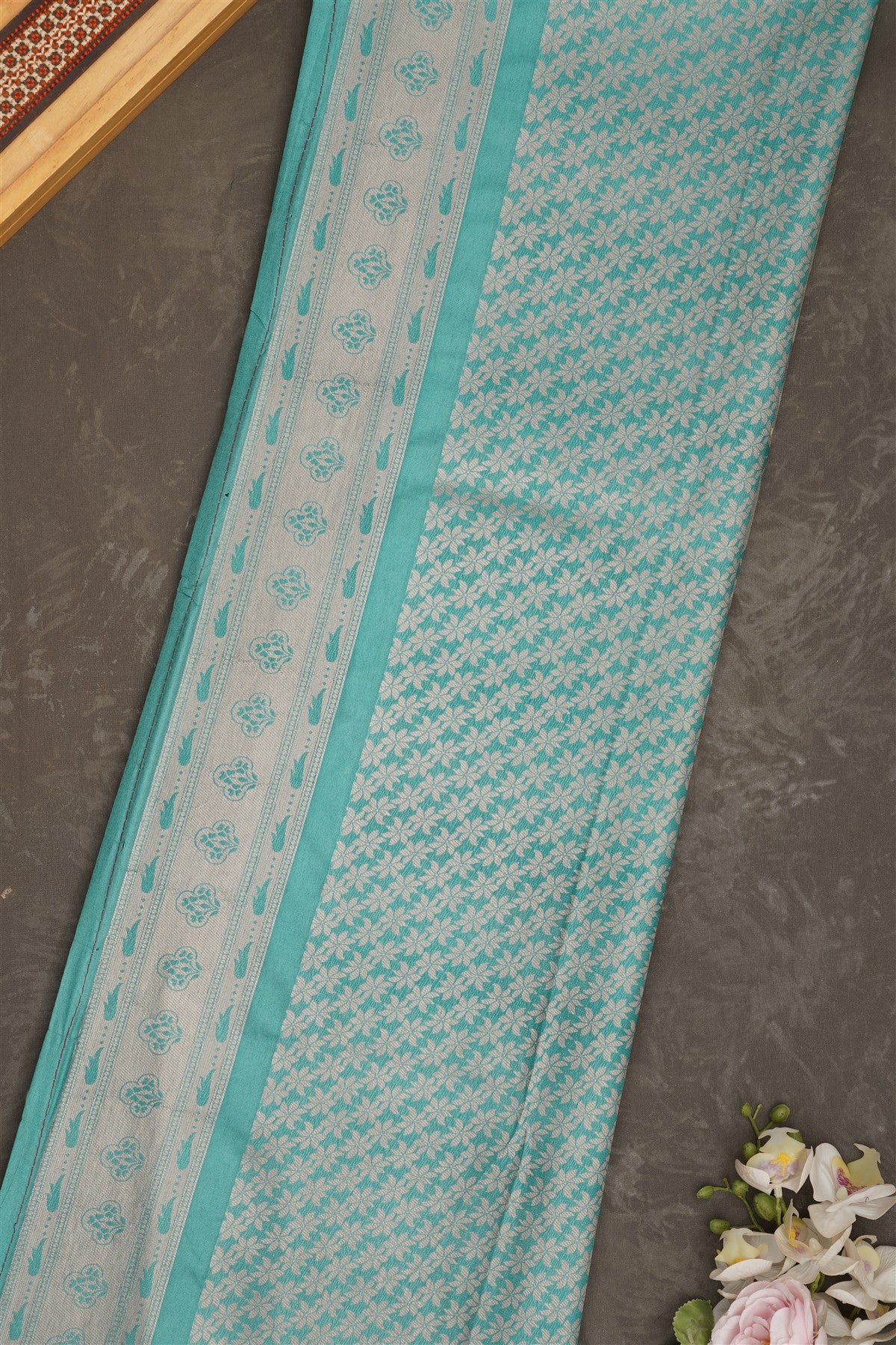 Banarasi Tissue Silk Teal Saree
