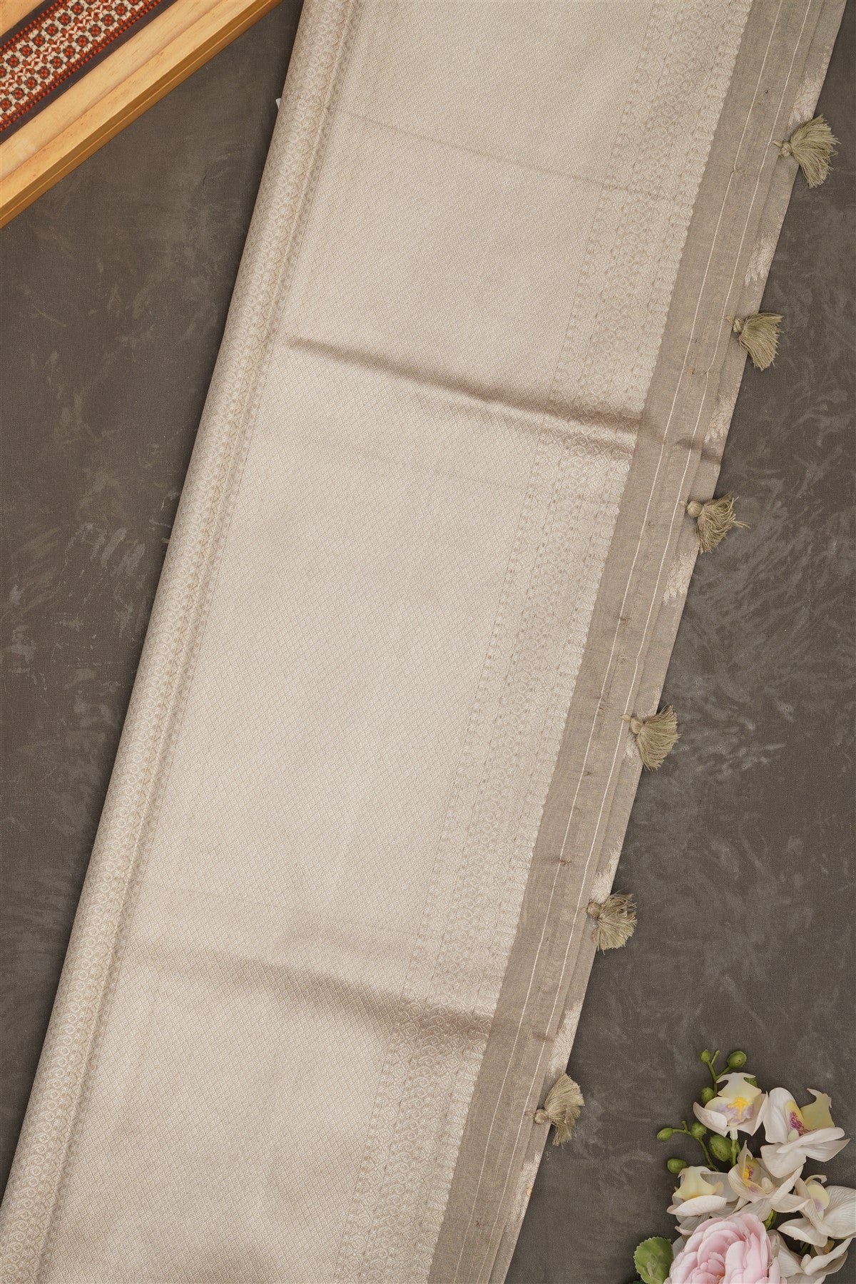 Banarasi Tissue Silk Grey Saree