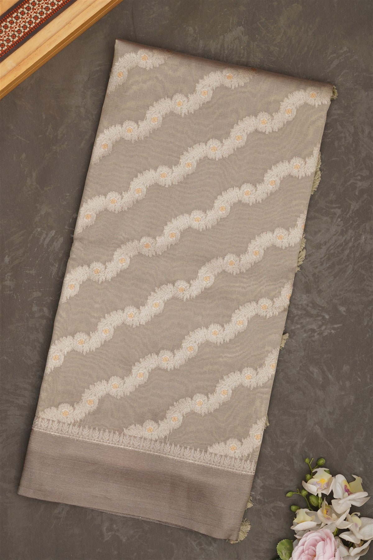 Banarasi Tissue Silk Grey Saree
