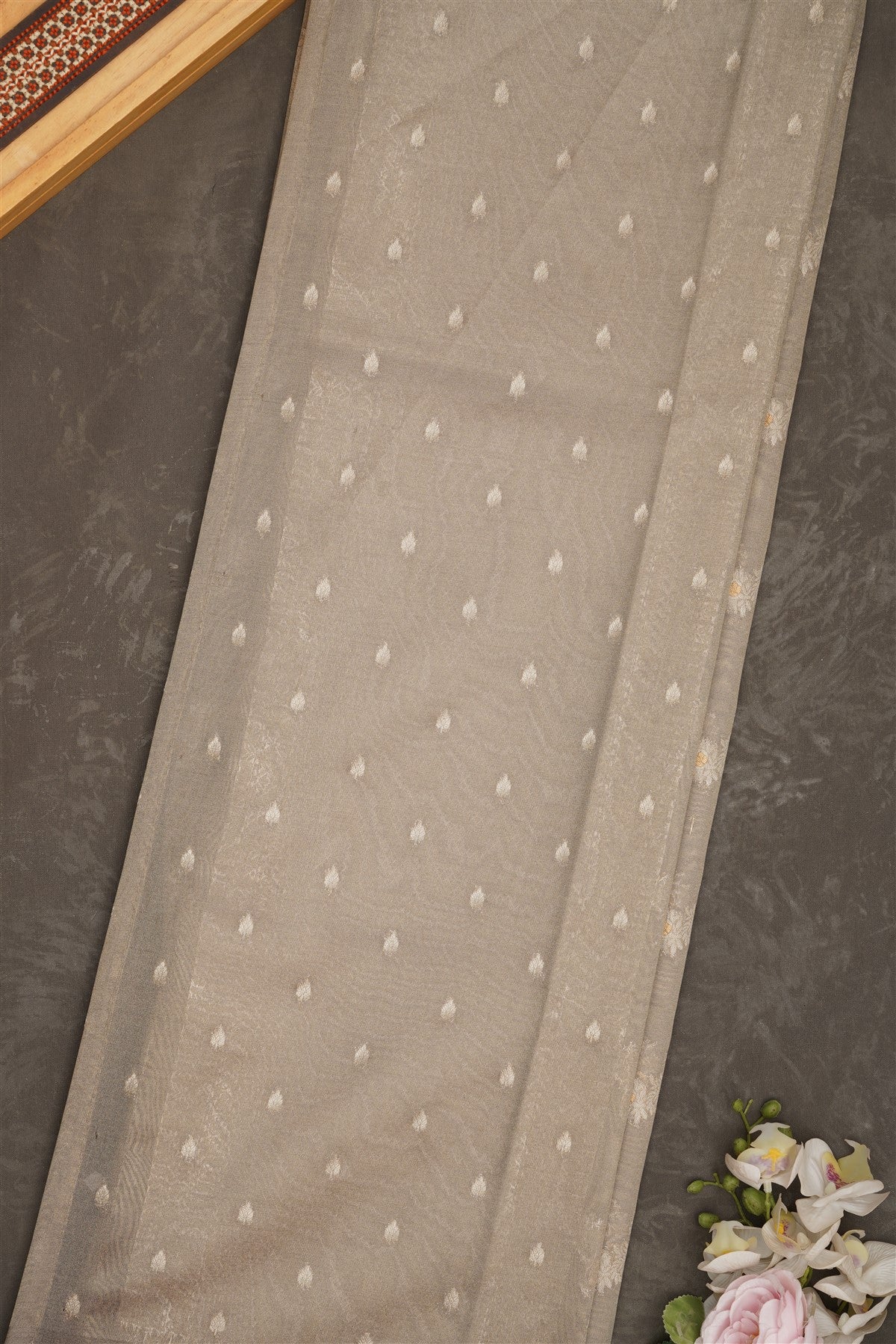 Banarasi Tissue Silk Grey Saree