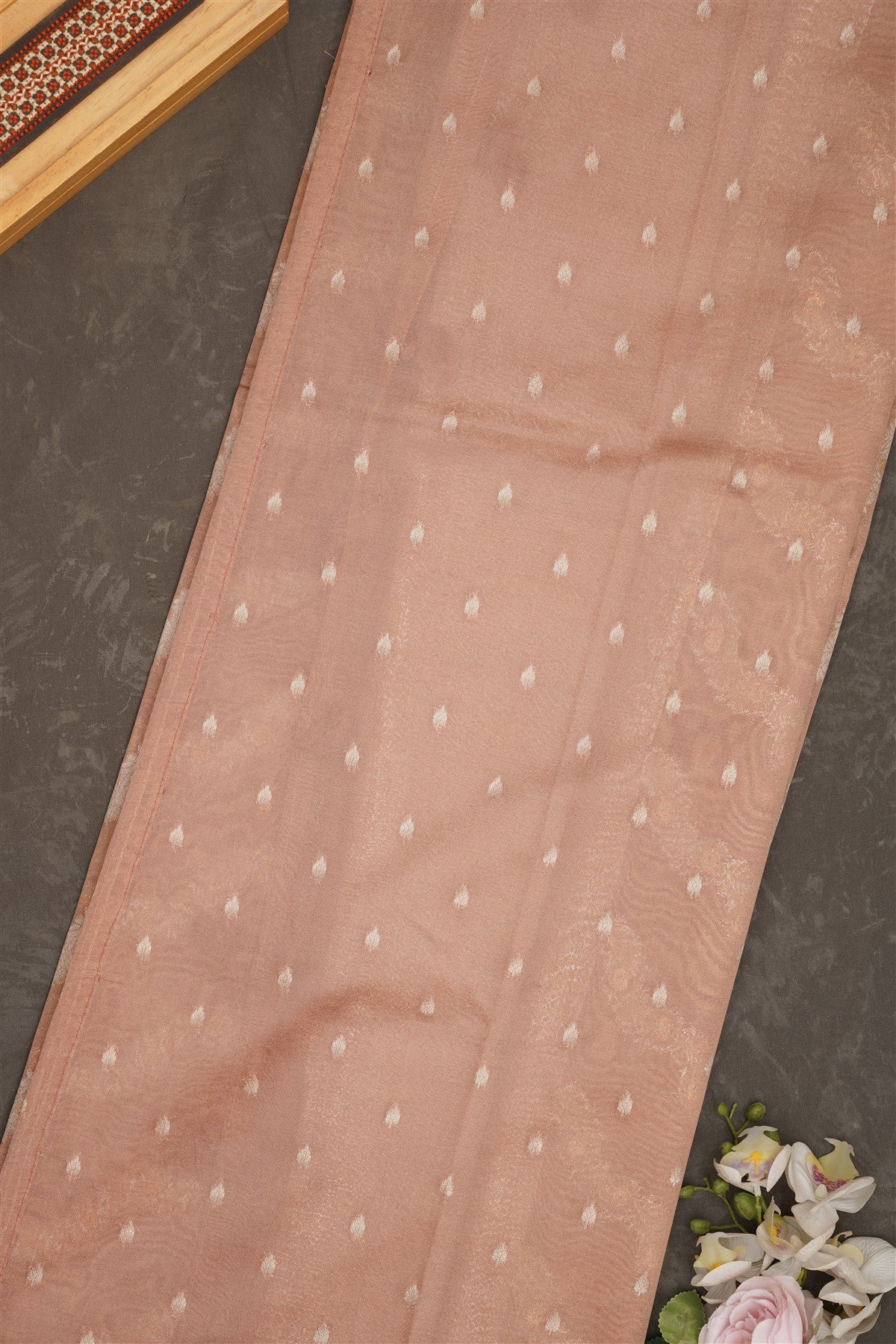Banarasi Tissue Silk Light Brown Saree