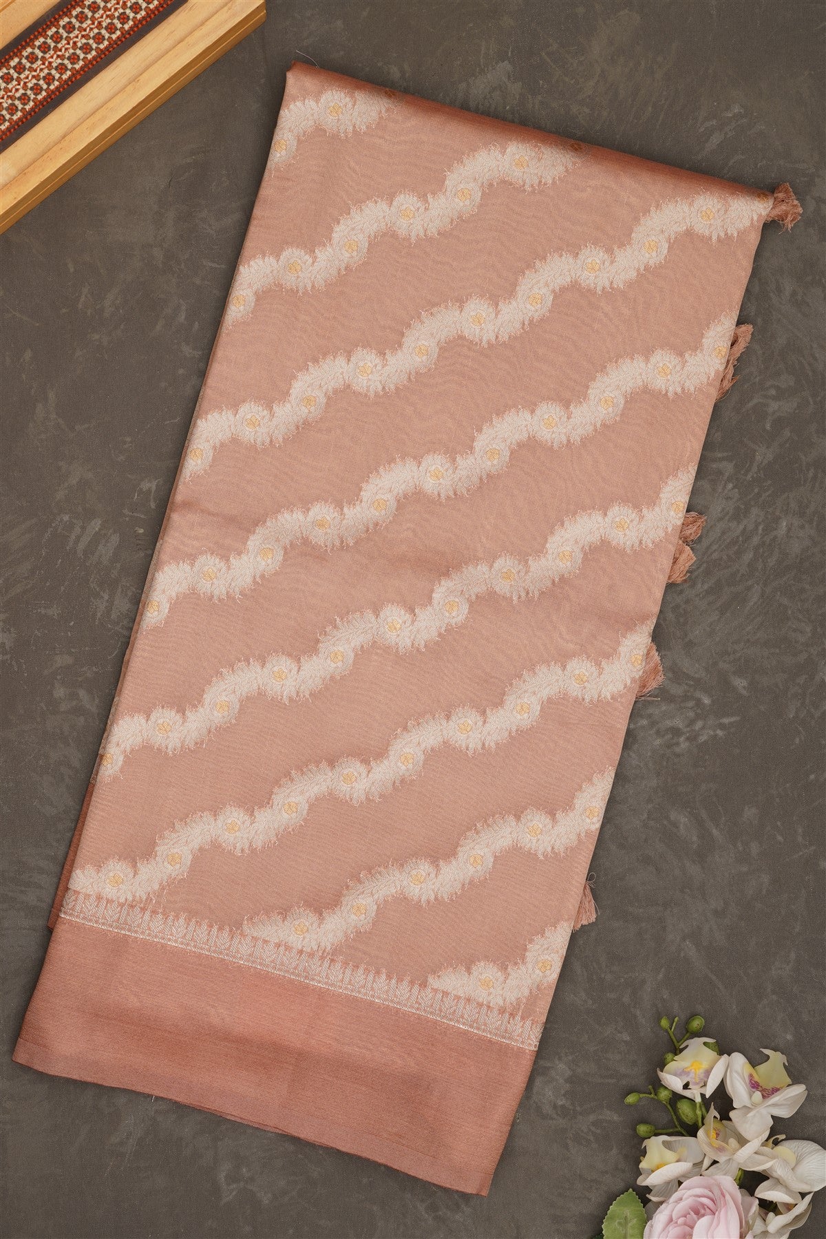 Banarasi Tissue Silk Light Brown Saree