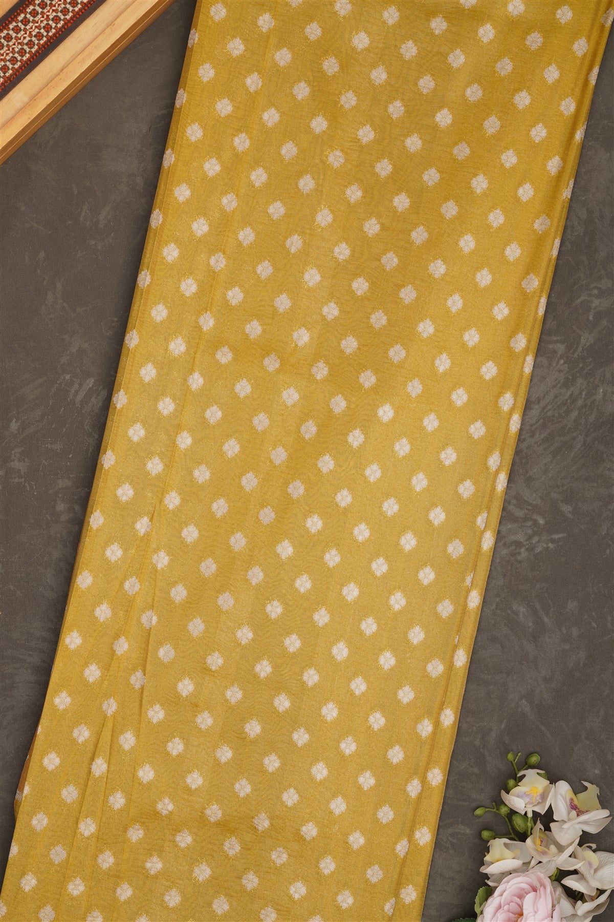 Banarasi Tissue Silk Olive Green Saree