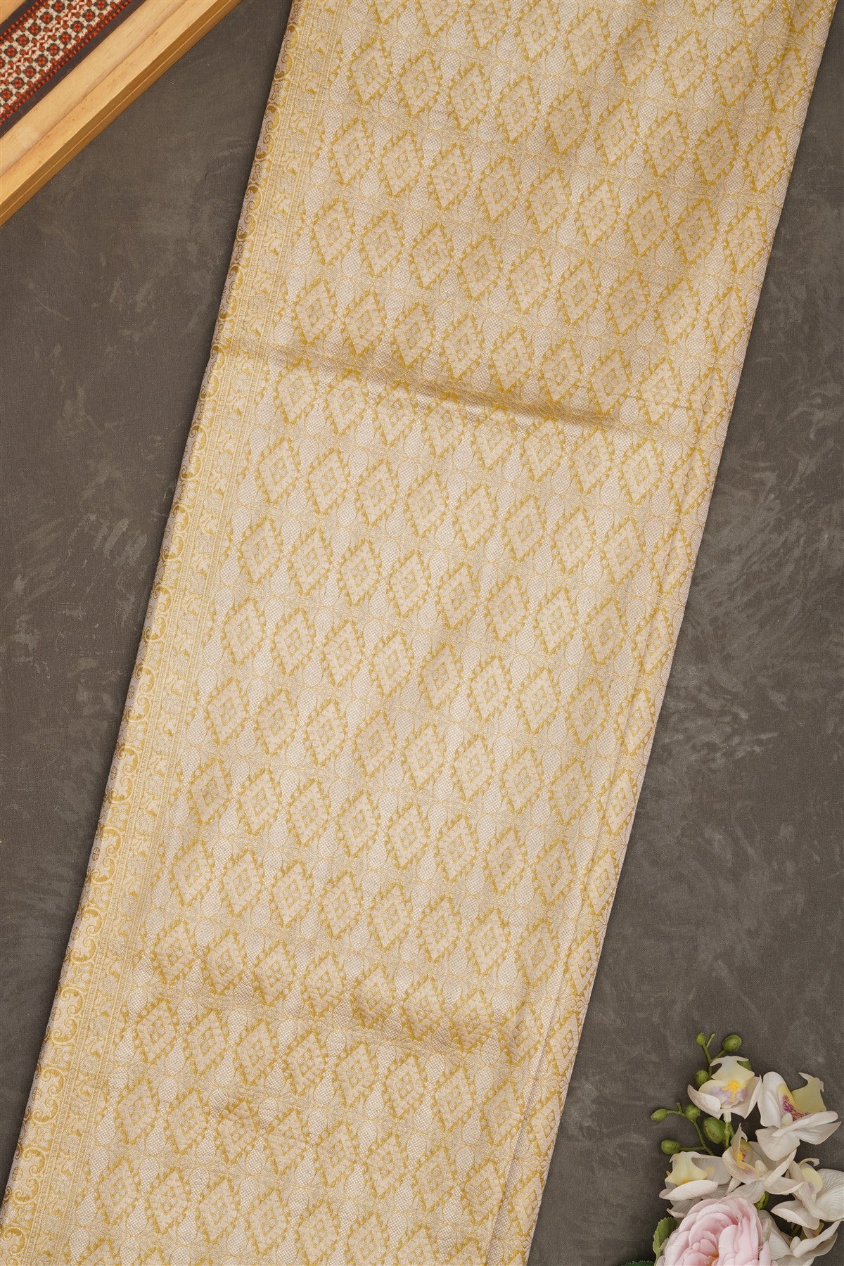 Banarasi Tissue Silk Olive Green Saree