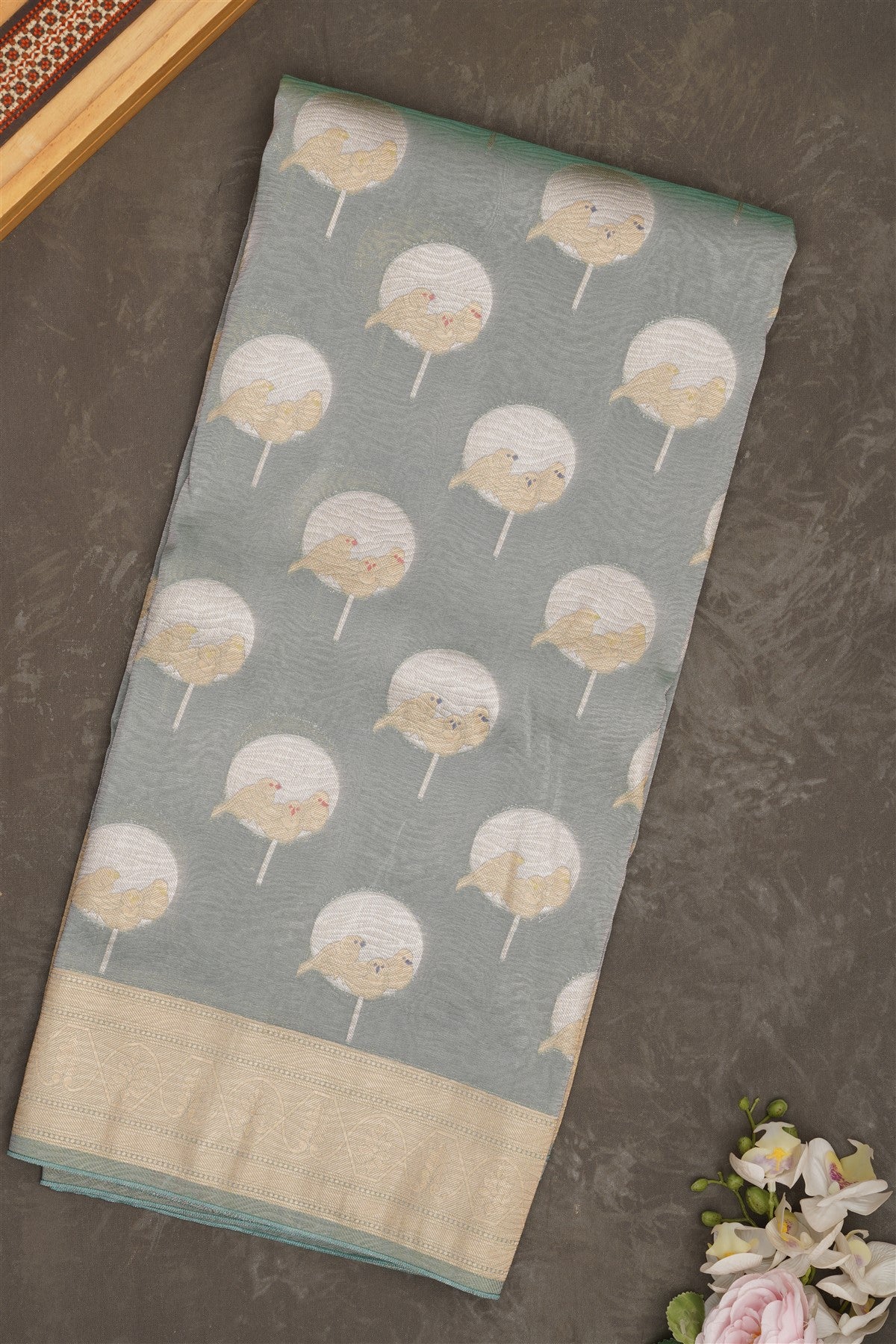 Banarasi Tissue Silk Light Sea Green Saree