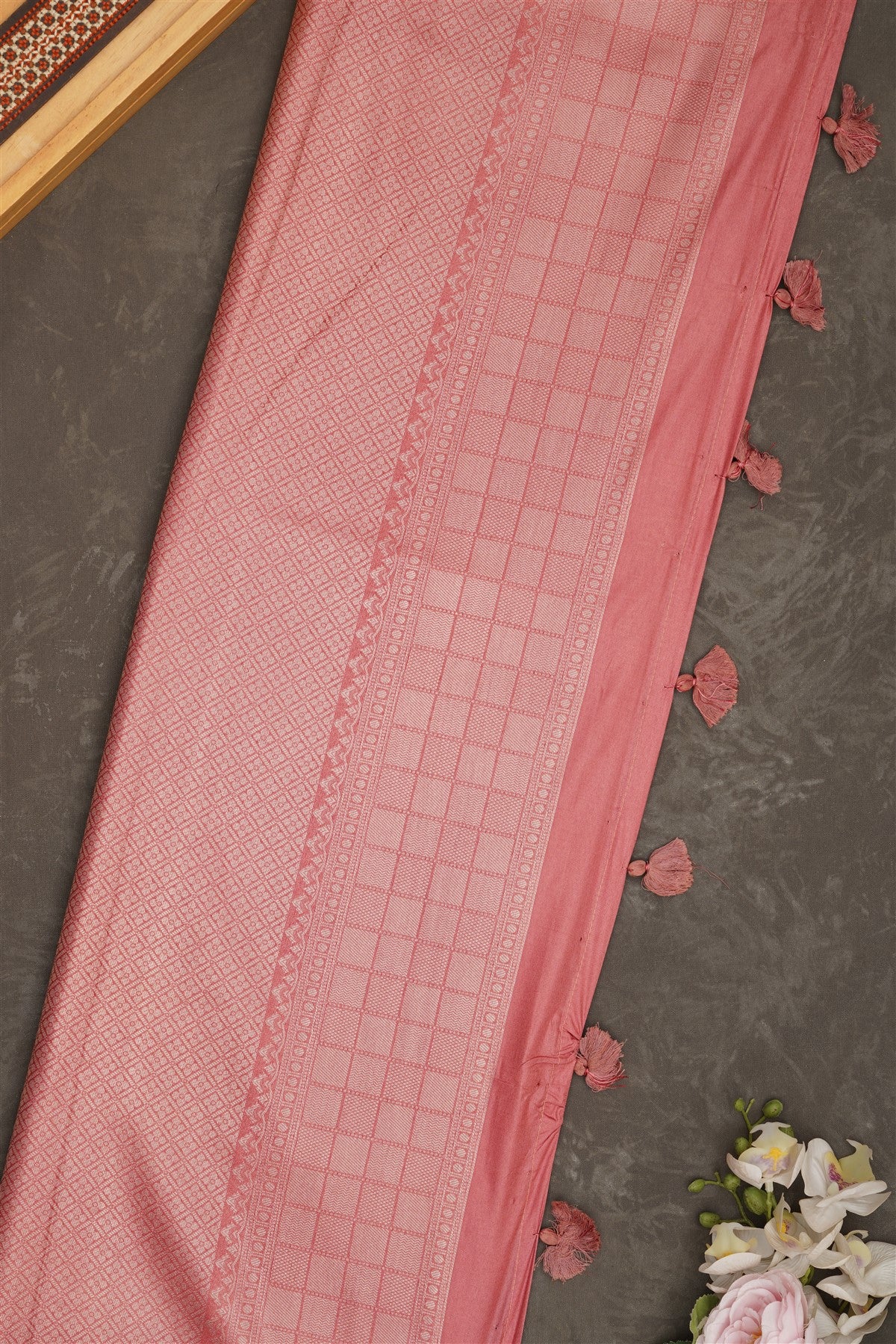 Banarasi Tissue Silk Dusty Pink Saree