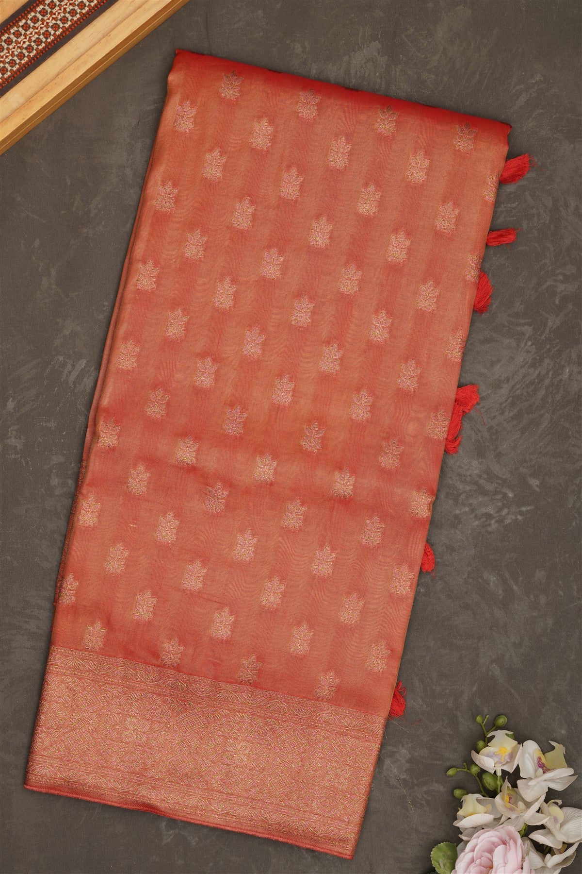 Banarasi Tissue Silk Red Saree