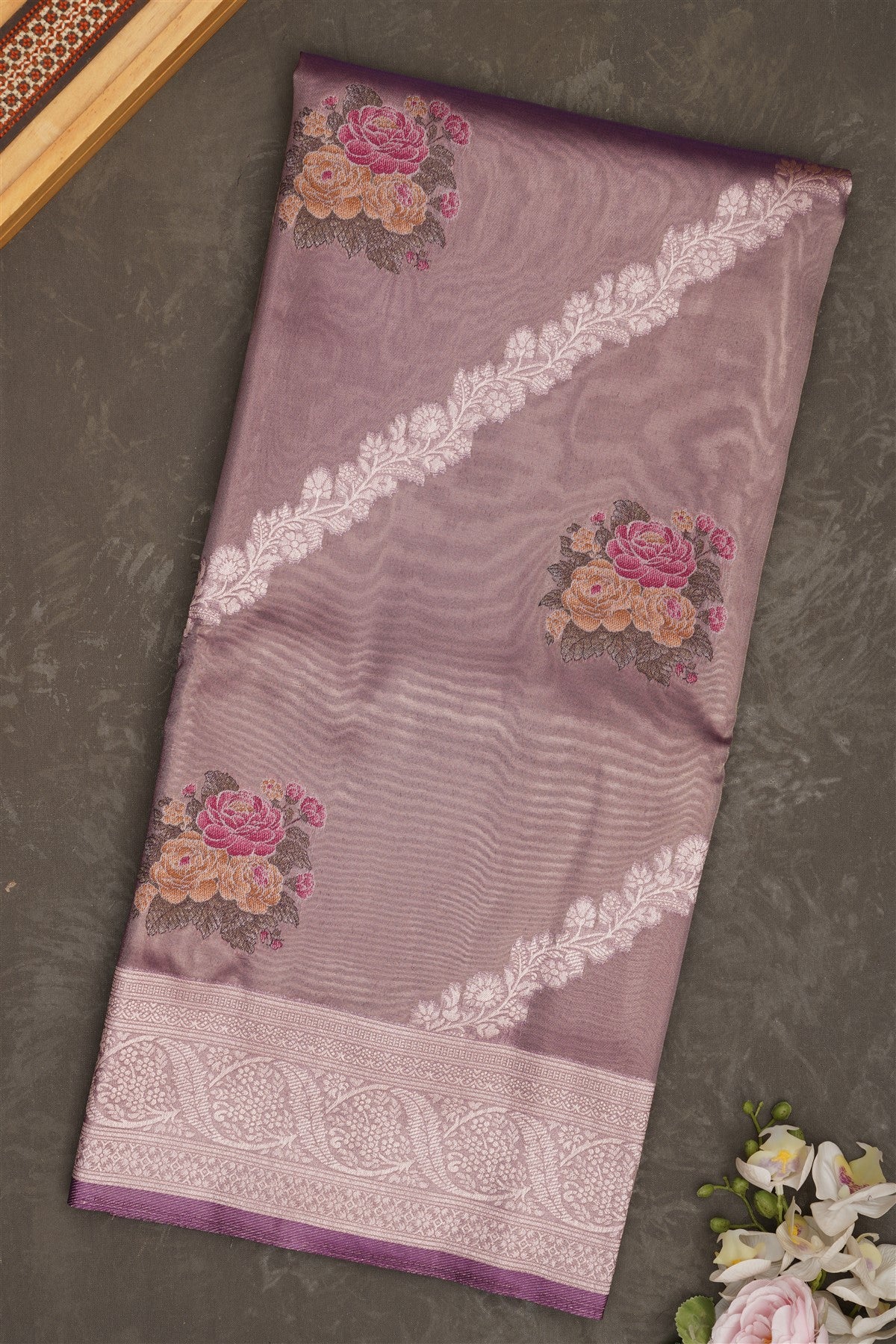 Banarasi Tissue Silk Violet Saree