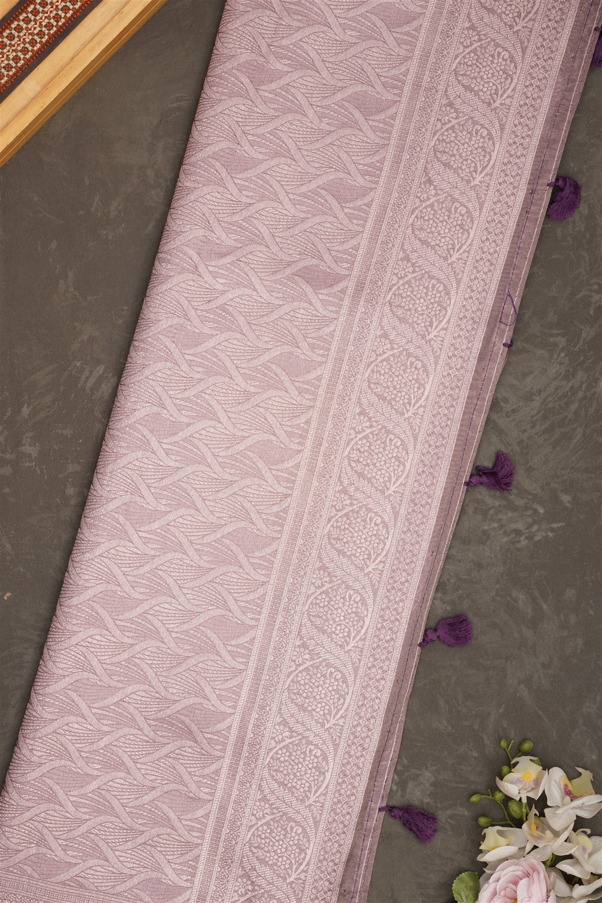 Banarasi Tissue Silk Violet Saree