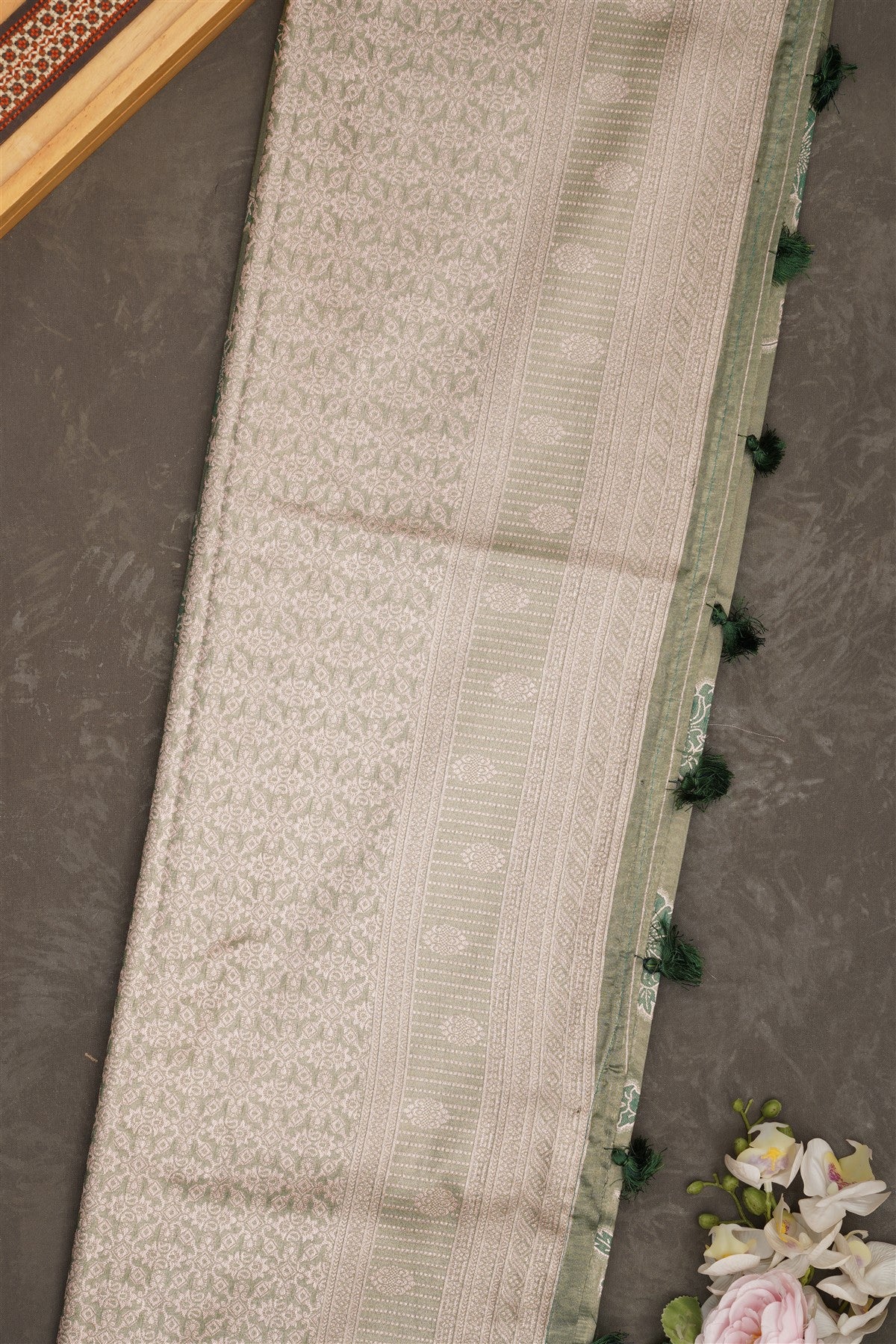 Banarasi Tissue Silk Sea Green Saree