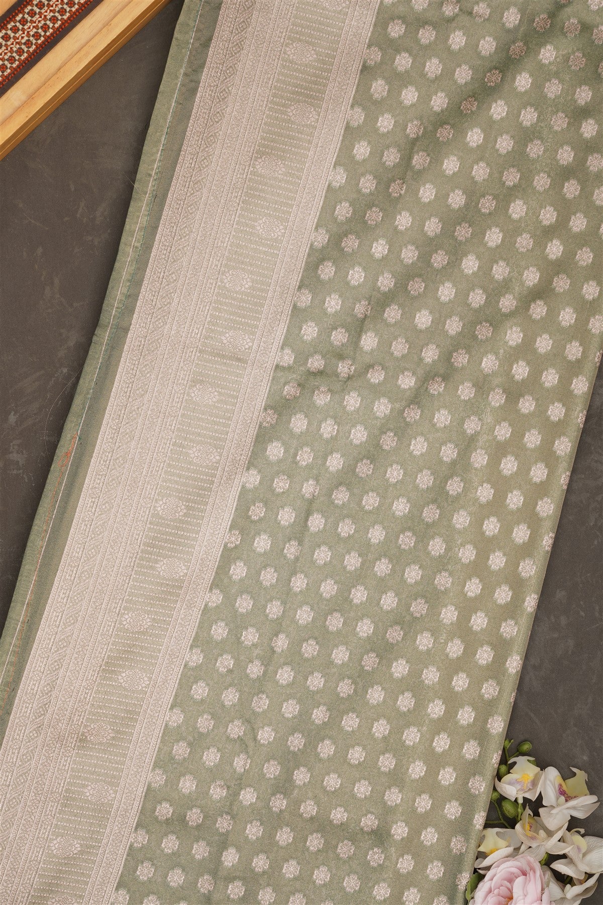 Banarasi Tissue Silk Sea Green Saree