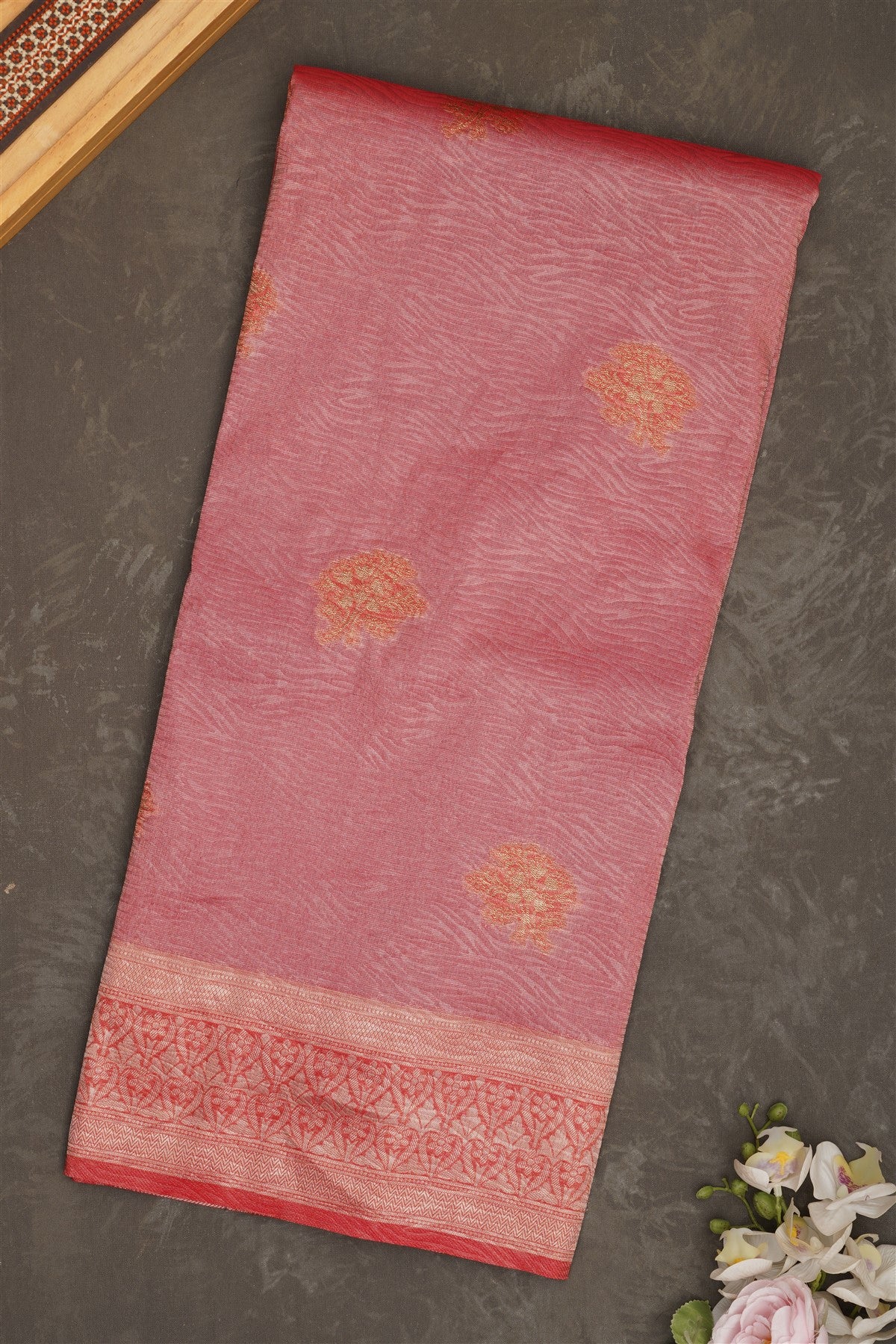 Banarasi Tissue Silk Dark Pink Saree