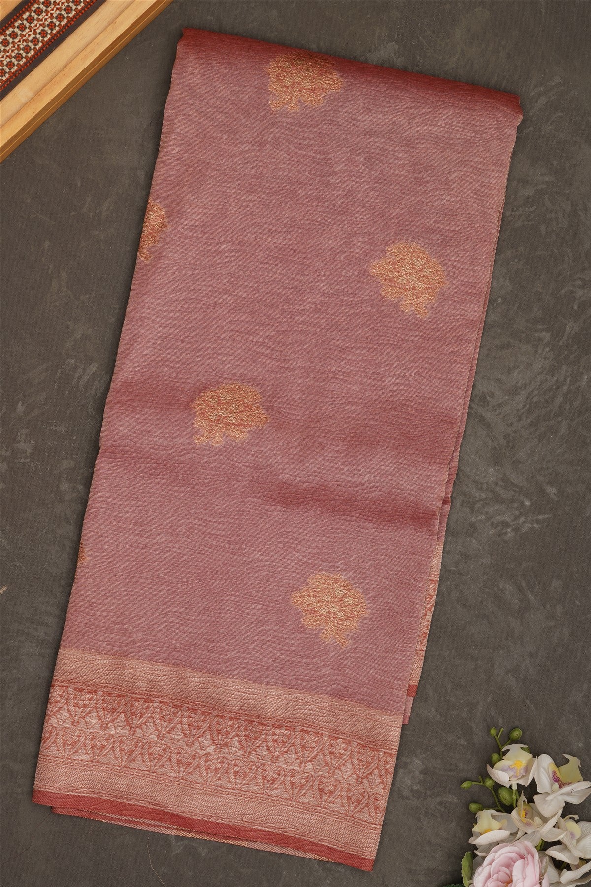 Banarasi Tissue Silk Dusty Pink Saree