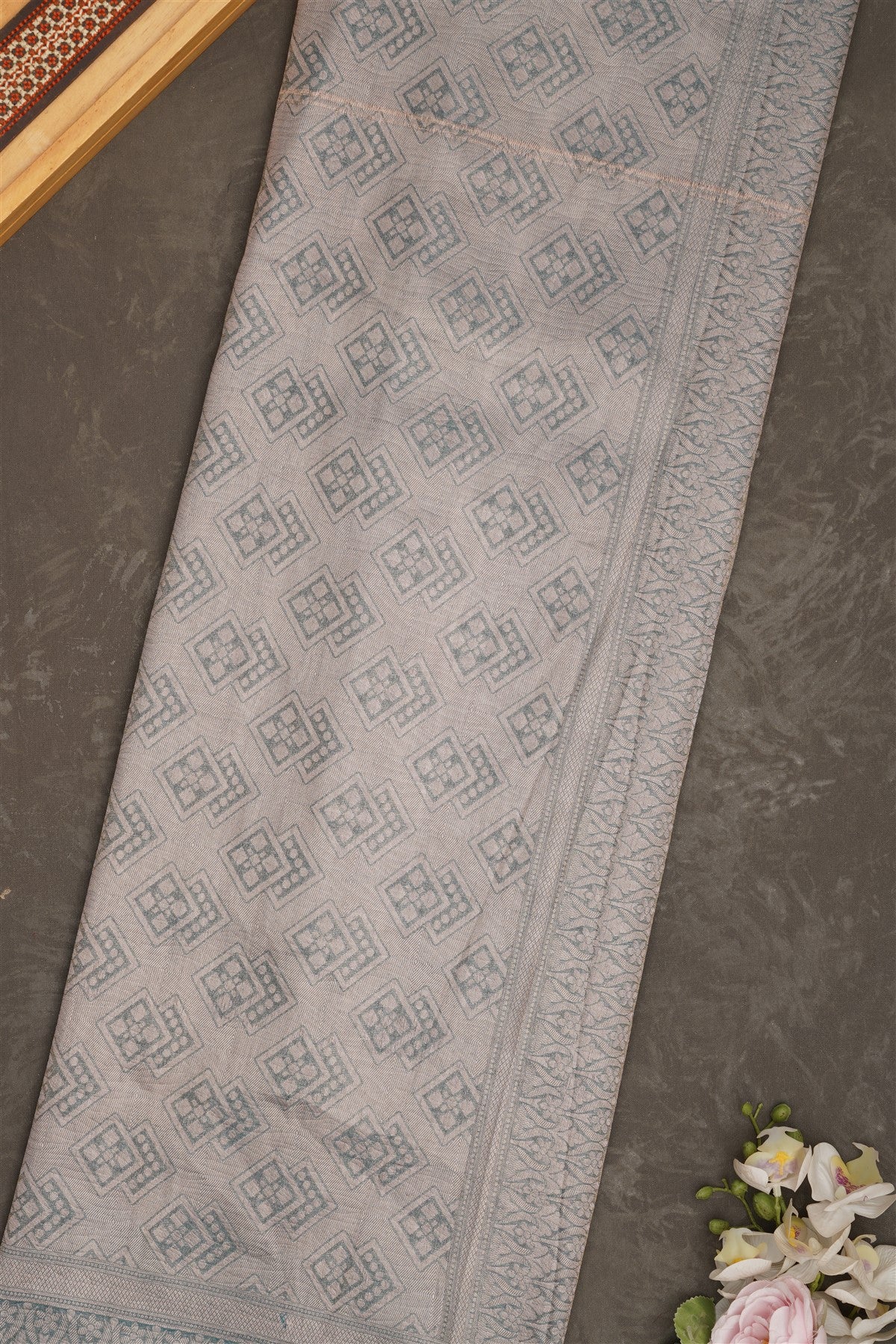 Banarasi Tissue Silk Teal Blue Saree