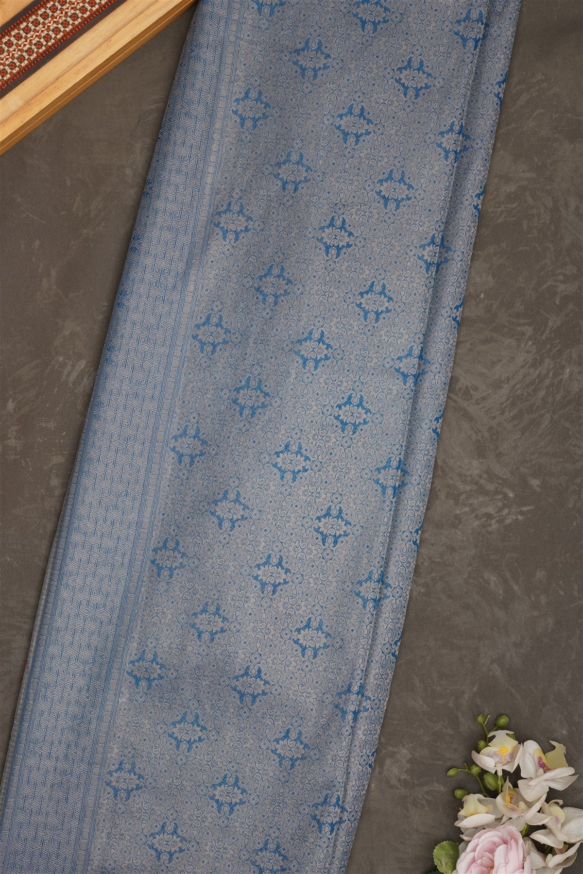 Banarasi Tissue Silk Dark Blue Saree