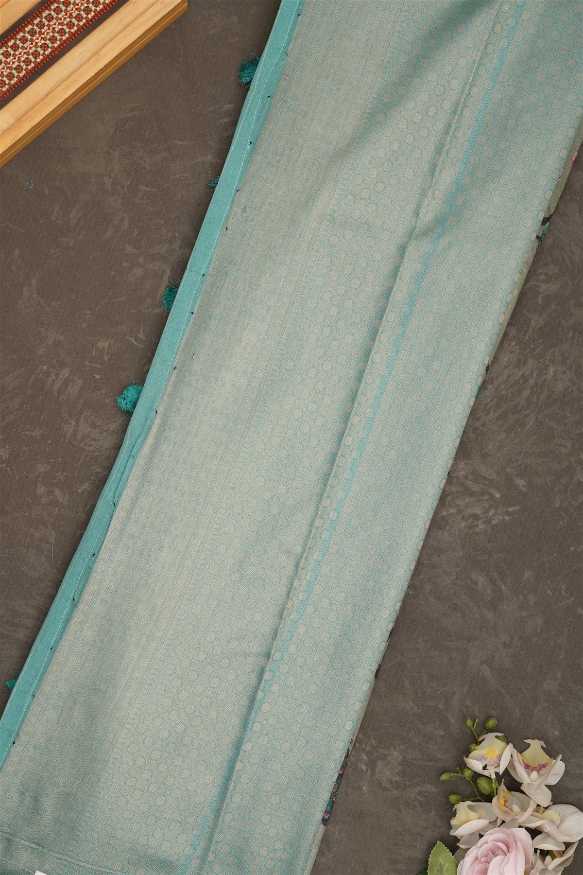 Banarasi Tissue Silk Light Sea Green Saree